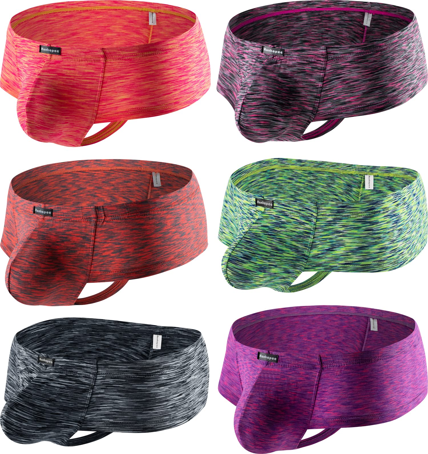Boxer da uomo colorati e sfacciati, sexy, elasticizzati, a vita bassa, a vita bassa, ad asciugatura rapida, mini perizoma