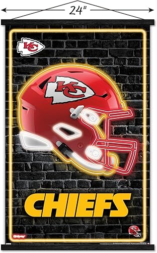 Miniatura 3 de Trends International NFL Kansas City Chiefs - Póster de pared con casco neón 23 con marco magnético