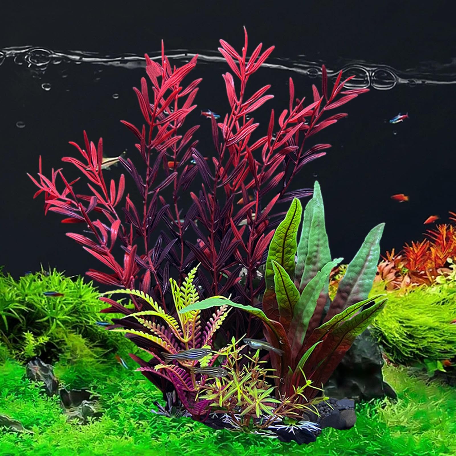 Piante Finte Per Acquario - Decorazioni Artificiali Realistiche Per Pesci E Gamberetti, Morbide E Sicure - Foto 9