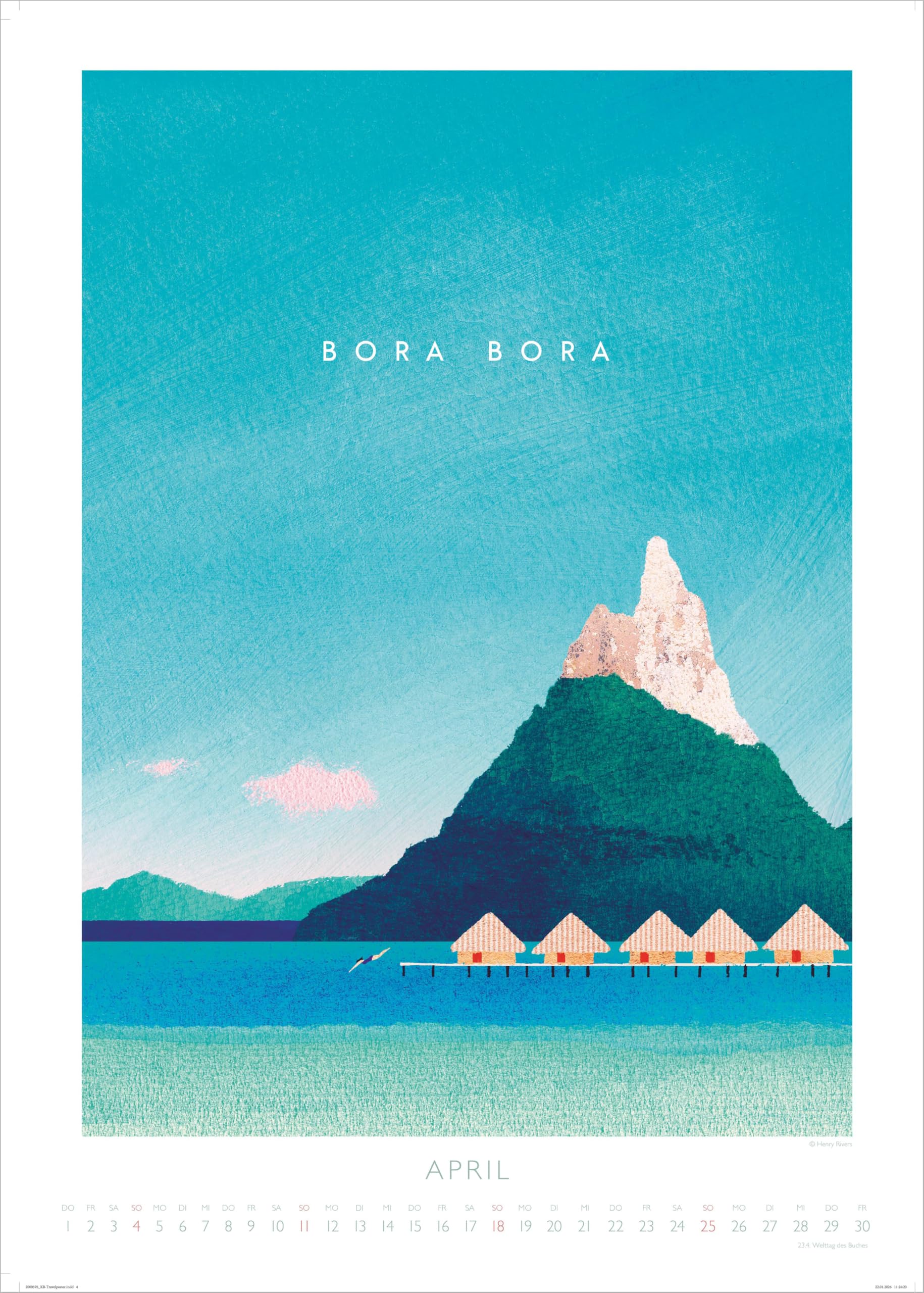 Rivers: Travelposter 2027: Wandkalender 50x70 cm mit Art-Deco-Reiseplakaten von Henry Rivers und Spiralbindung