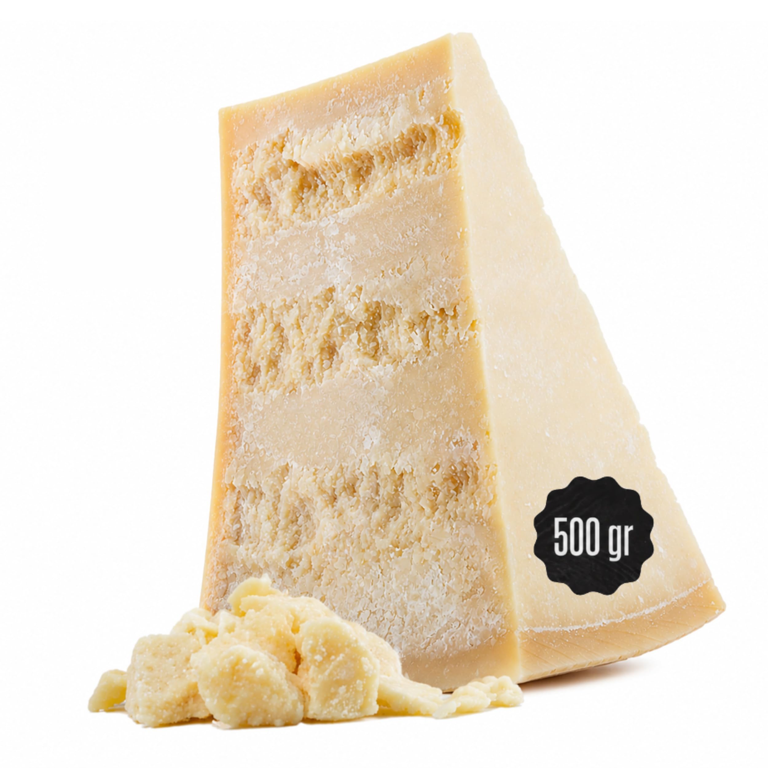 GUSTOEMILIA Montagne Parmigiano Reggiano Fromage 30 Mois Affiné - Idéal pour les Pâtes, le Pain, les Salades, les Collations et les Fruits - Fromage Parmesan Affiné Italien 1,1 lb (500g)