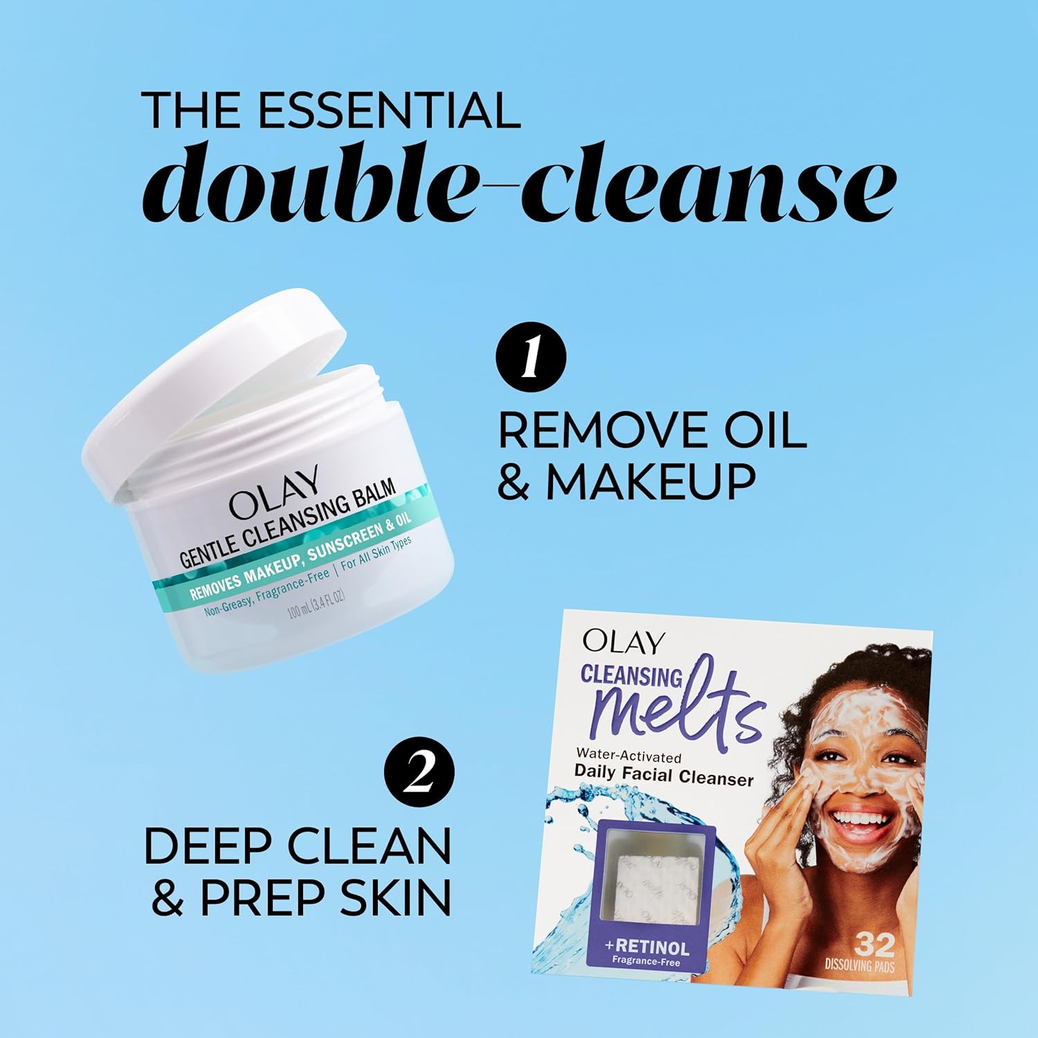 Olay Gentle Cleansing Balm Makeup Remover, Fragrance Free, 3.4 fl oz, Hydrating Face Cleanser Removes Makeup, Sunscreen and Oil - Image 6