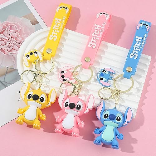 Miniatura 4 de UIHJASO Llaveros de dibujos animados para niñas y niños, llavero kawaii, mochila, llavero, accesorios, pulsera para automóvil, Azul
