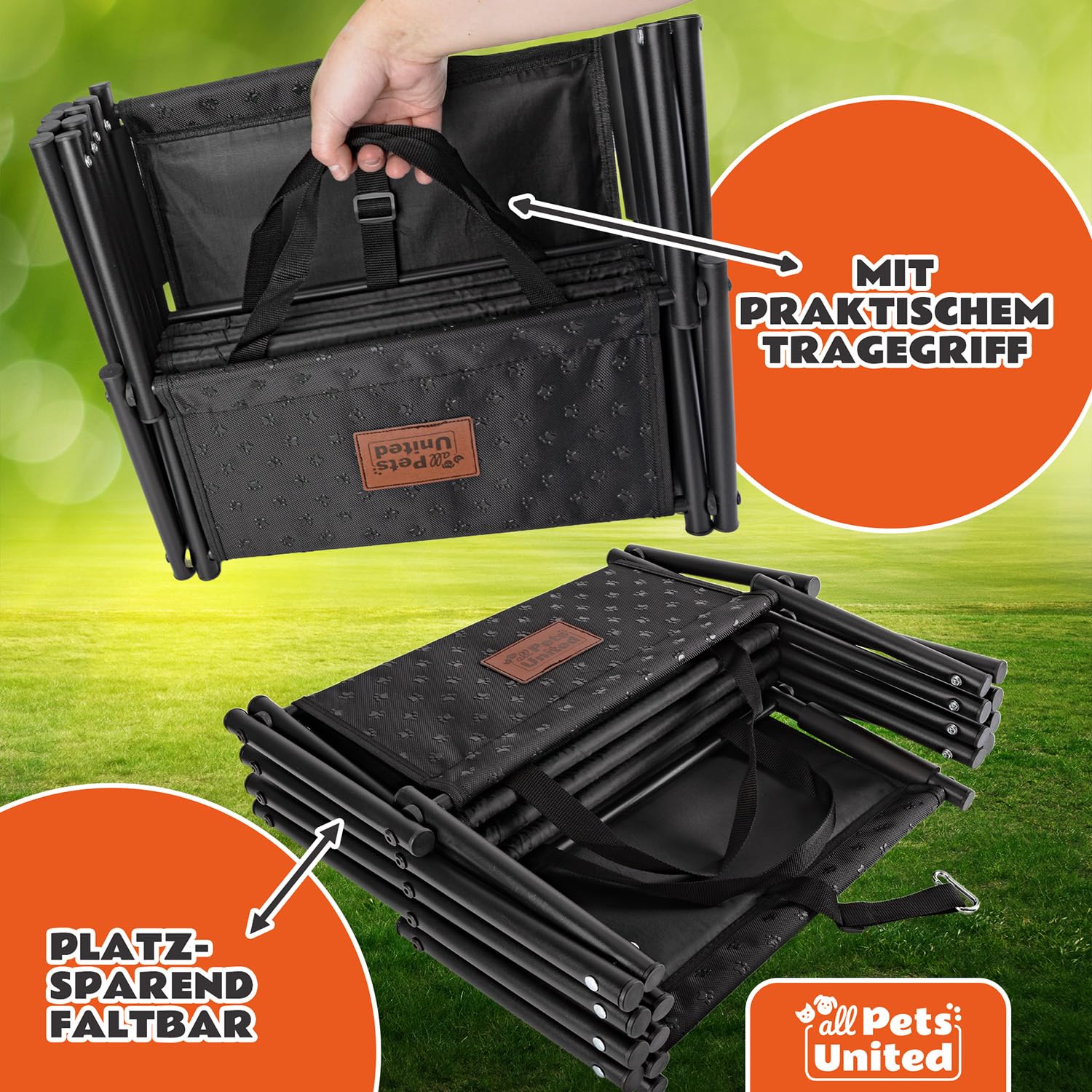 all Pets United® Hunderampe klappbar Hundetreppe Hunde- & Katzentreppe Rampe Einstiegshilfe für Kofferraum Haustiertreppe für Große & Kleine Tiere (Hundetreppe)