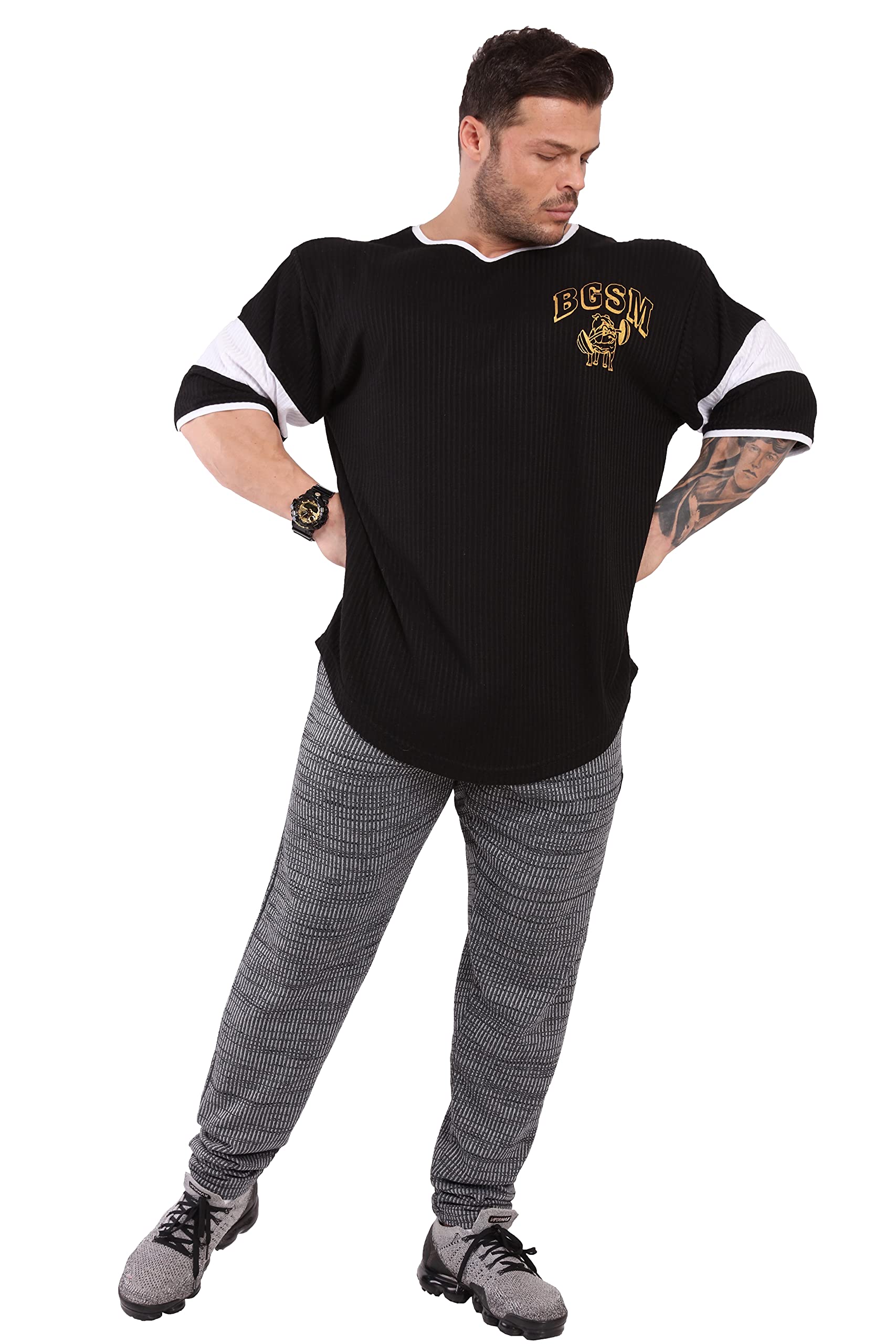 Herren Workout T-Shirt | Kurzarm Oversize Bodybuilding und Fitness Top