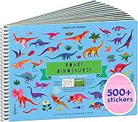 Cupkin Dinosaur Sticker Book: 500+ Dino Stickers, 12 Scenes + 12 Coloring Pages, Spiral-Bound Travel Activity for Kids Ages 2-8