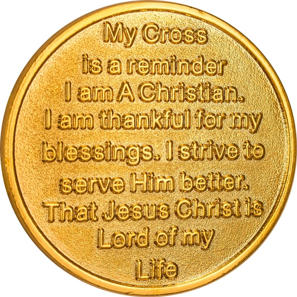 Cross In My Pocket Coin Deluxe 22Kt Gold Plated Challange Token image 2