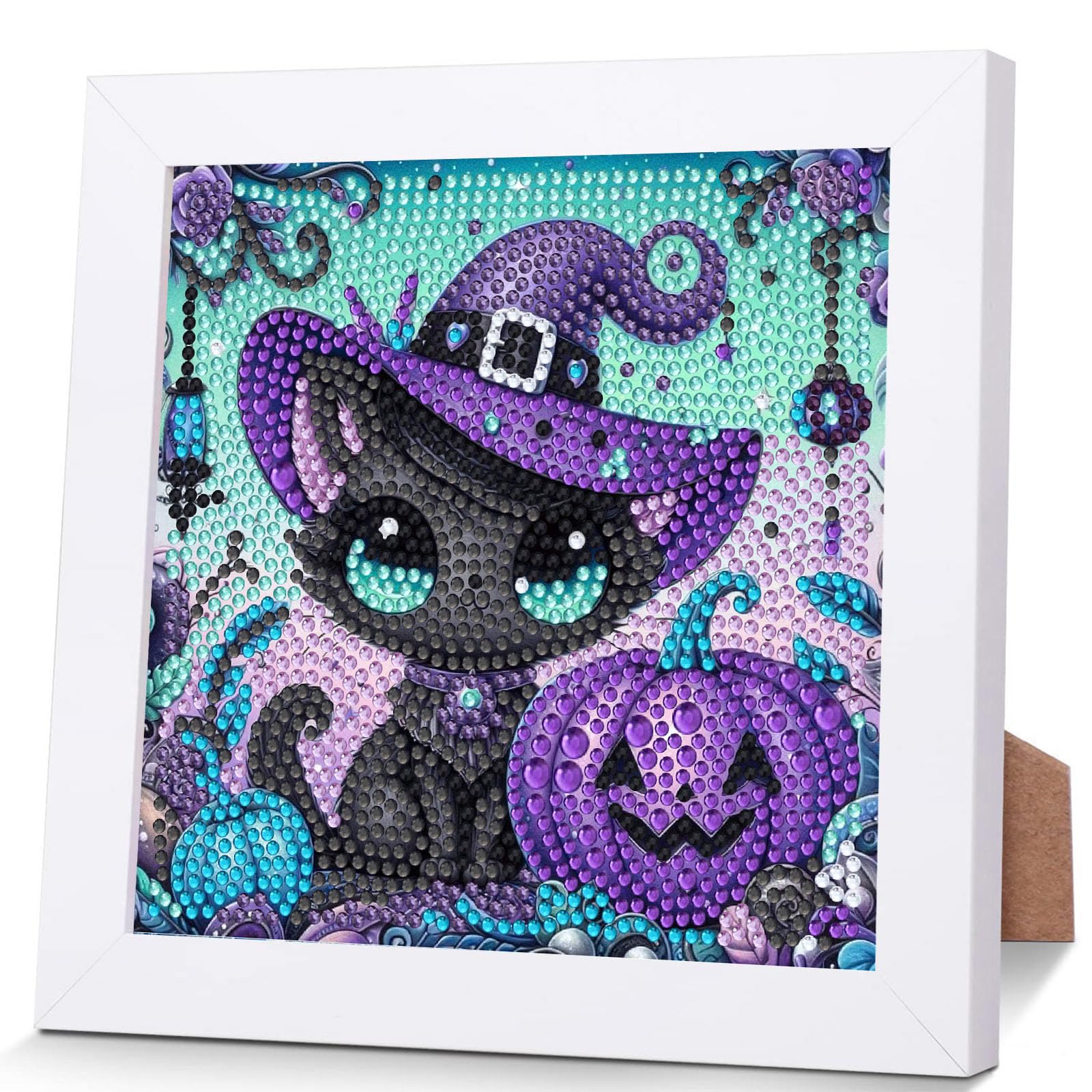 Cat Diamond Art Painting Kits for Kids with Frame Ages 4-8-12 (7x7 inch)