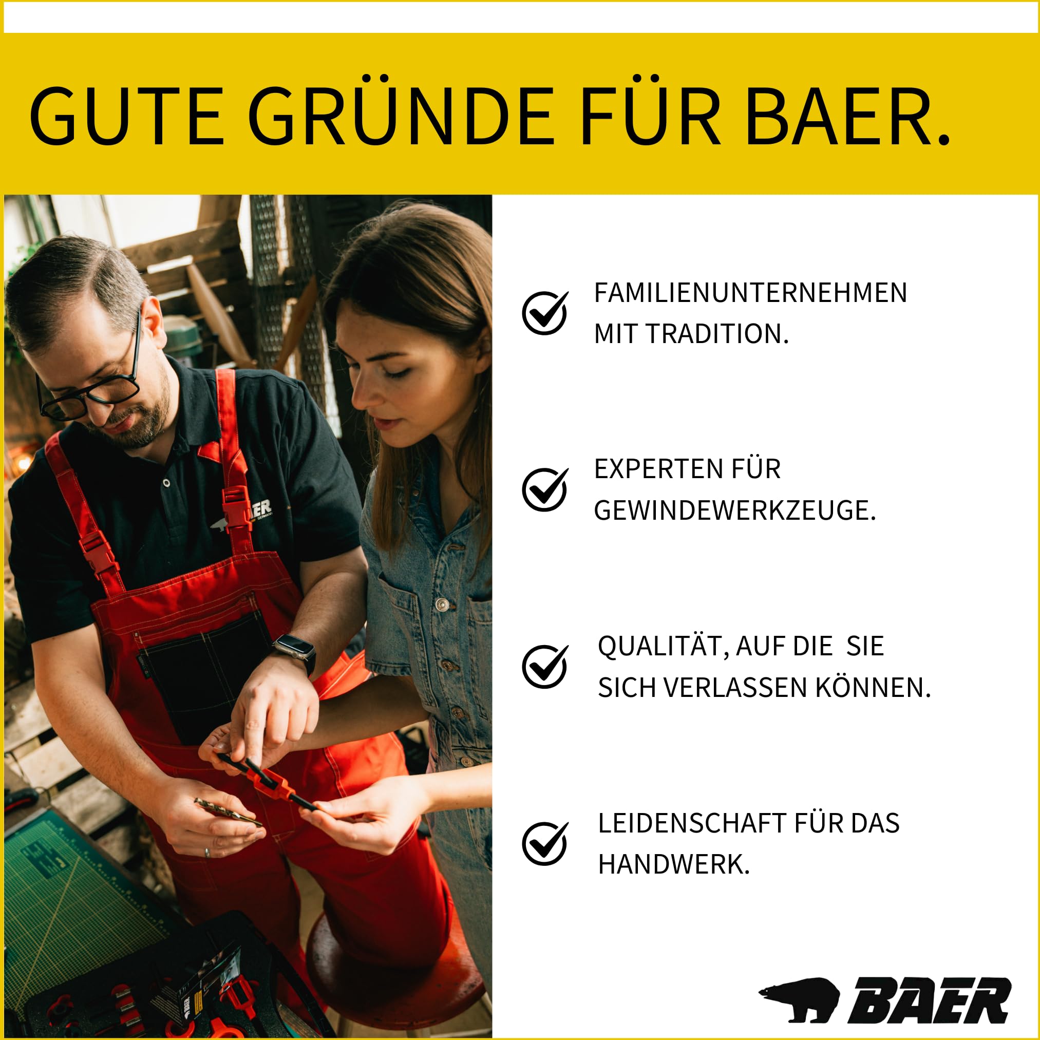 BaerCoil BAER UNiTap Gewindeschneider Set HSSE M3 - M12: Gewindebohrer Durchgangsloch - Kernlochbohrer - High-End Gewindeschneid-Satz - Gewindebohrer-Set - Gewindeschneider - Maschinengewindebohrer