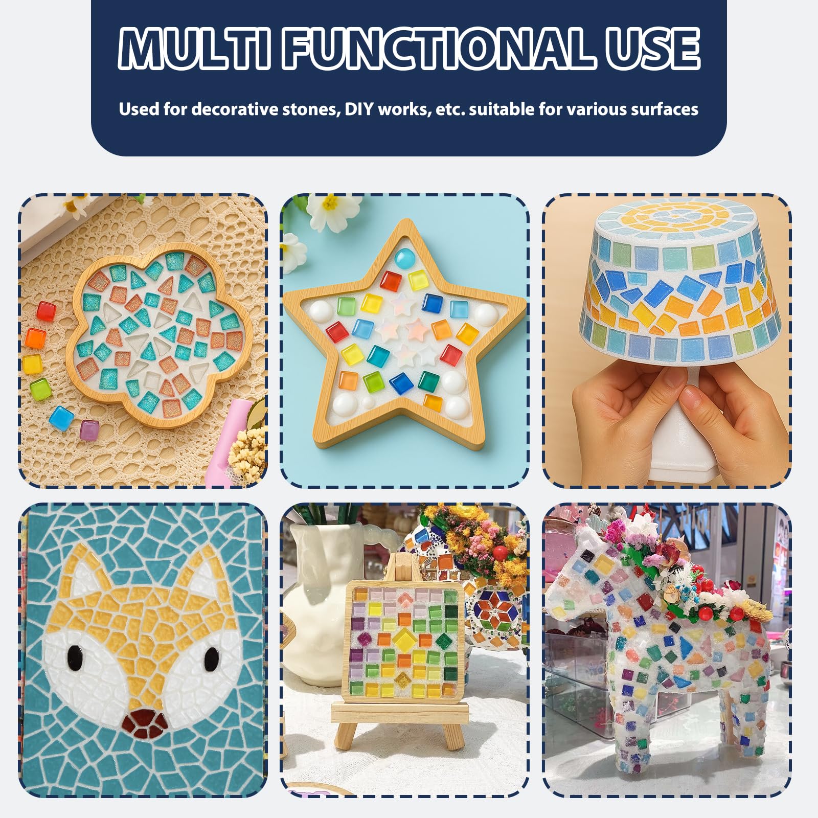 200g Weiß Fugenmasse Mosaik, Mosaik Fugenmasse, Mosaikmörtel, Geeignet für Mosaiksteine/Keramik, für Dekorative Steine, DIY-Projekte und Mehr
