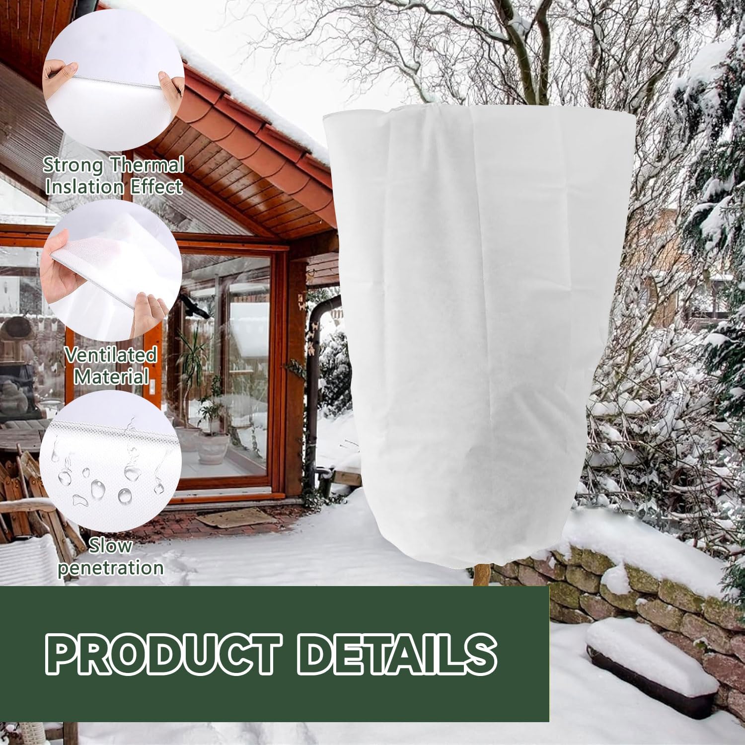 4 Pezzi Cappuccio Protezione Piante Coperture per piante con coulisse