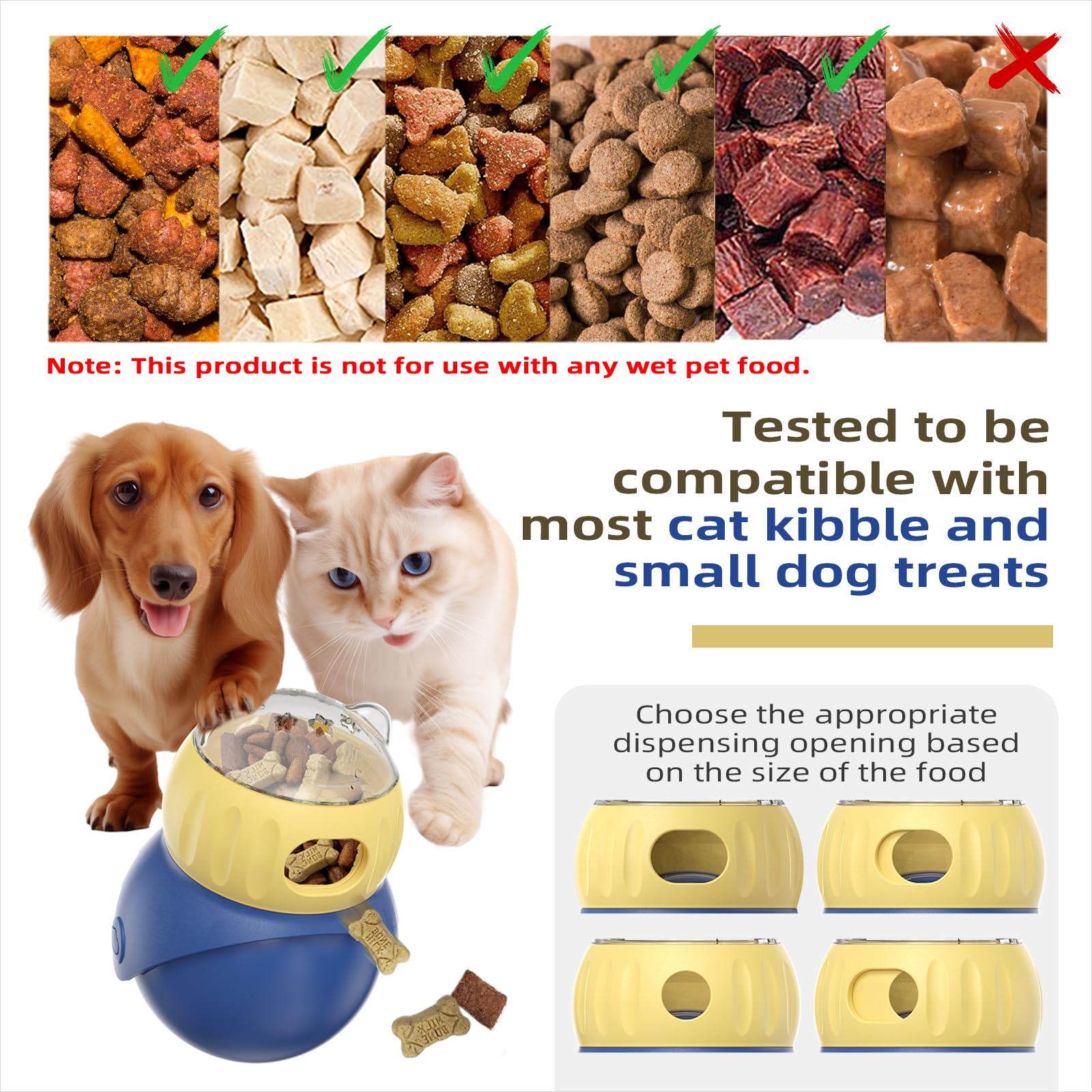 BSISUERM Interaktives Katzenspielzeug für Indoor-Katzen, verstellbares Snack-Puzzle, Futterspender, Gewichtsverlust, Tumbler, langsames Füttern, Spaß, Kätzchen, gleitender Rollball
