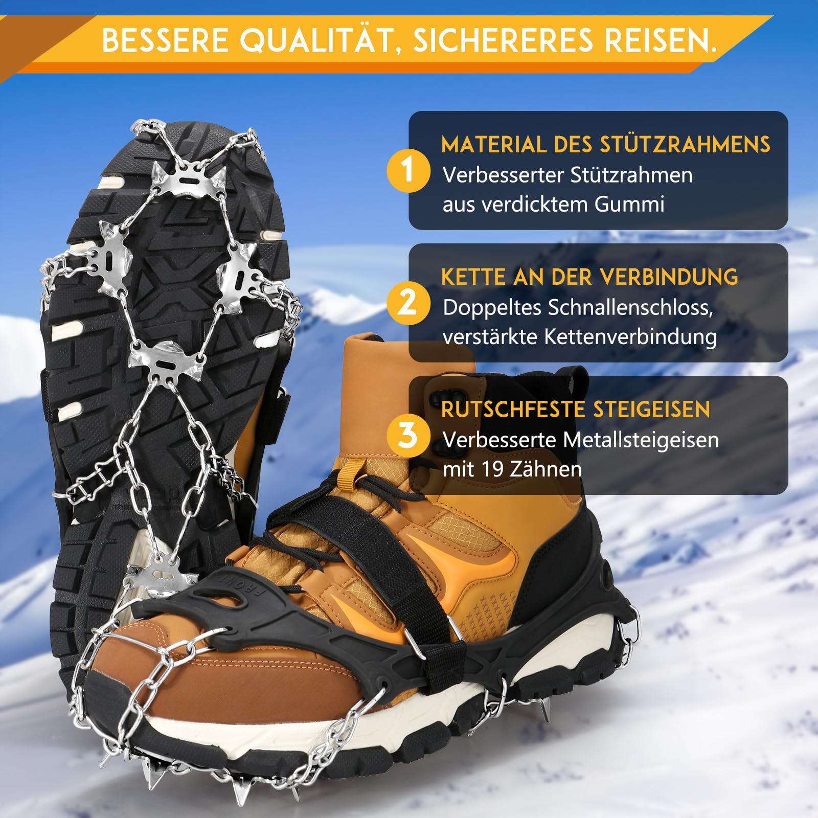 10 antislip schoennoppen, robuuste sneeuwnoppen, ijstractie