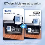 Auto Power-off USB C Rechargeable Gun Safe Dehumidifier Desiccant,Small Reusable Moisture Absorber Silica Gel Packets for 3D Printer Bathroom Bedroom Basement RV Closet Cabinet Windowsill Tent -White