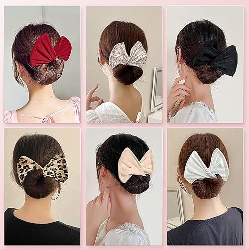 Miniatura 4 de 6 piezas de moños para hacer moños de pelo, moño flexible en forma de dona, pinzas para moño, peinado francés de moda, accesorios para el cabello