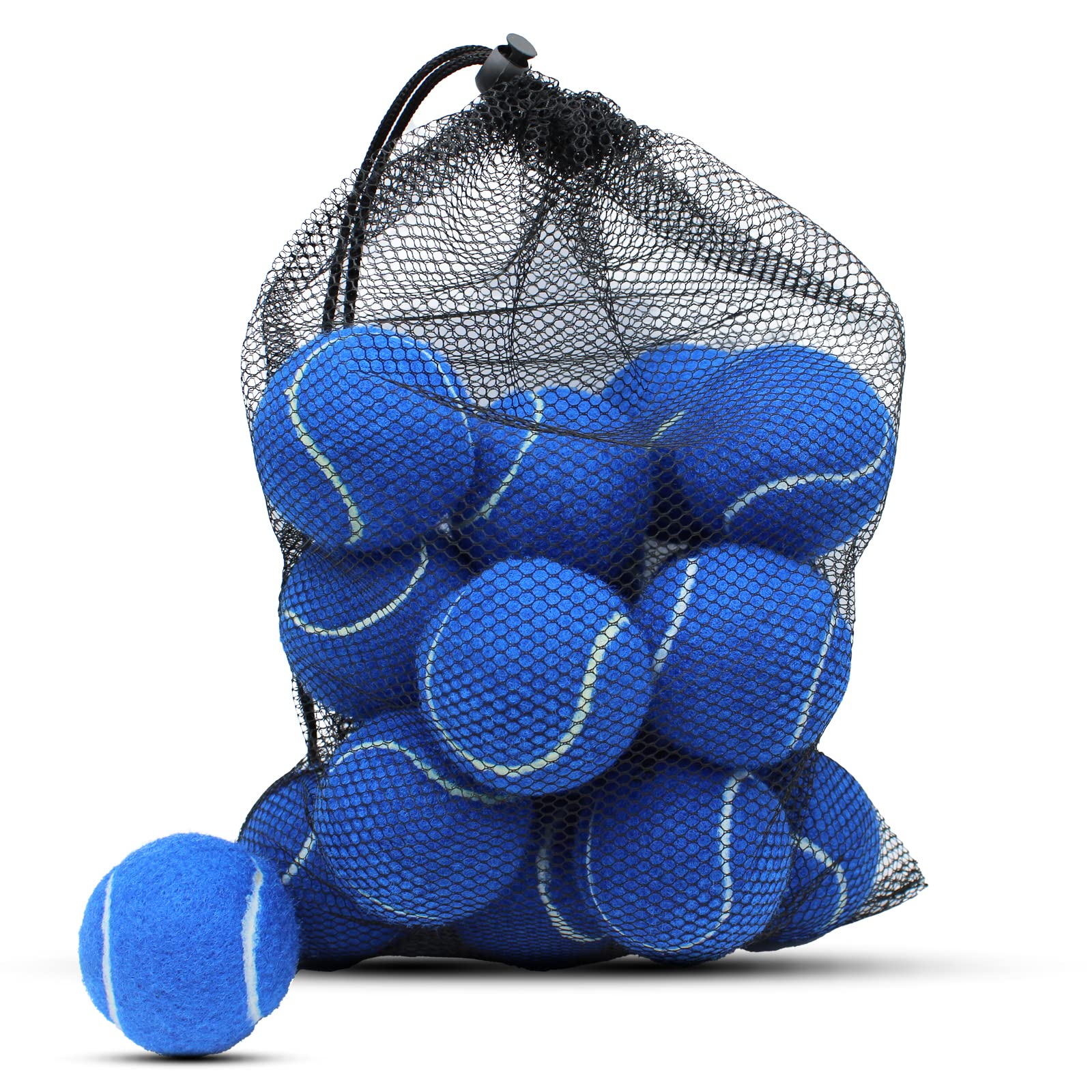 ZHUOKECE Tennis Balls, 18 Pack Training Tennis Balls Practice Balls with Mesh Bag for Easy Transport, Pet Dog Playing Balls, fit for Beginner Training