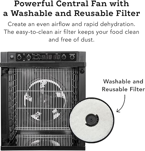 Miniatura 7 de Tribest Sedona SDE-S6780-B Express - Deshidratador eléctrico de alimentos con bandejas de deshidratador de acero inoxidable color negro