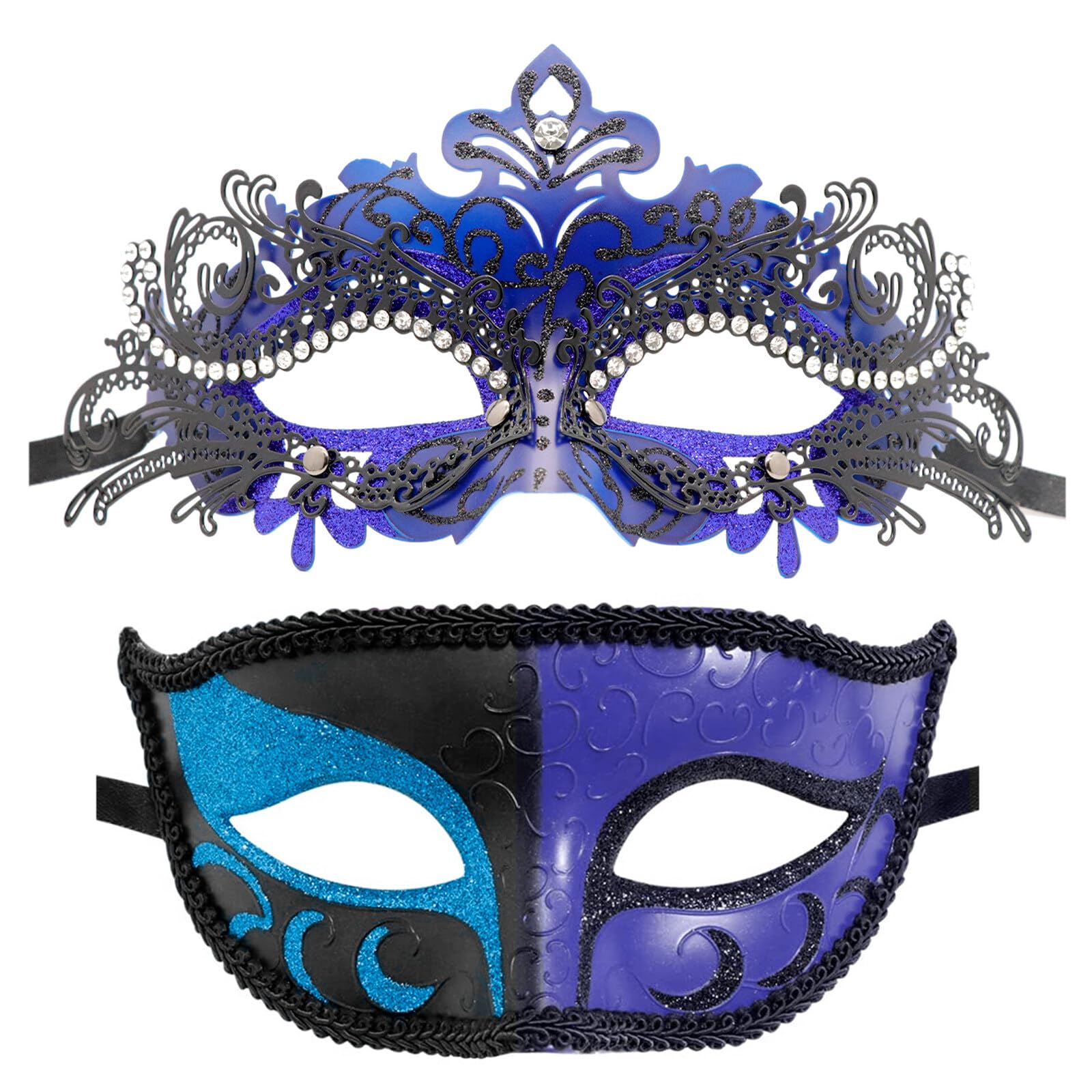Coddsmz Masquerade Mask for Couple Metal Masks Venetian Mardi Gras Mask Halloween Party Decorations Costume Ball Mask