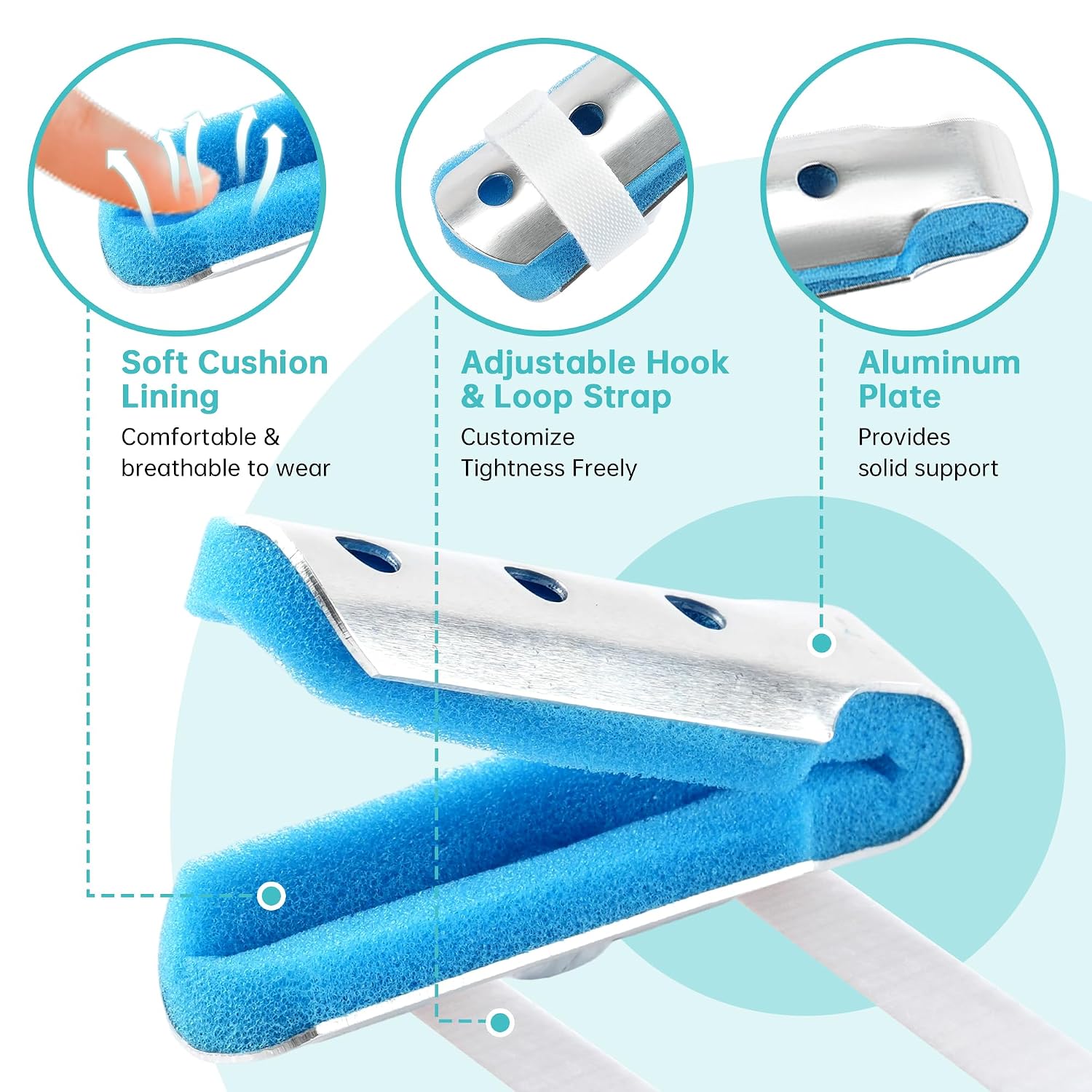Solmyr Finger Splint 3PCS - Support Brace for Injury, Joint Pain Relief, Immobilization - Fits Thumb, Index, Middle, Ring, Pinky
