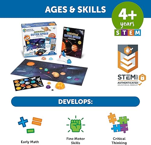 Miniatura 7 de Learning Resources Creadores de habilidades! Juego de actividades del espacio exterior, 17 piezas, a partir de 4 años, actividades de aprendizaje
