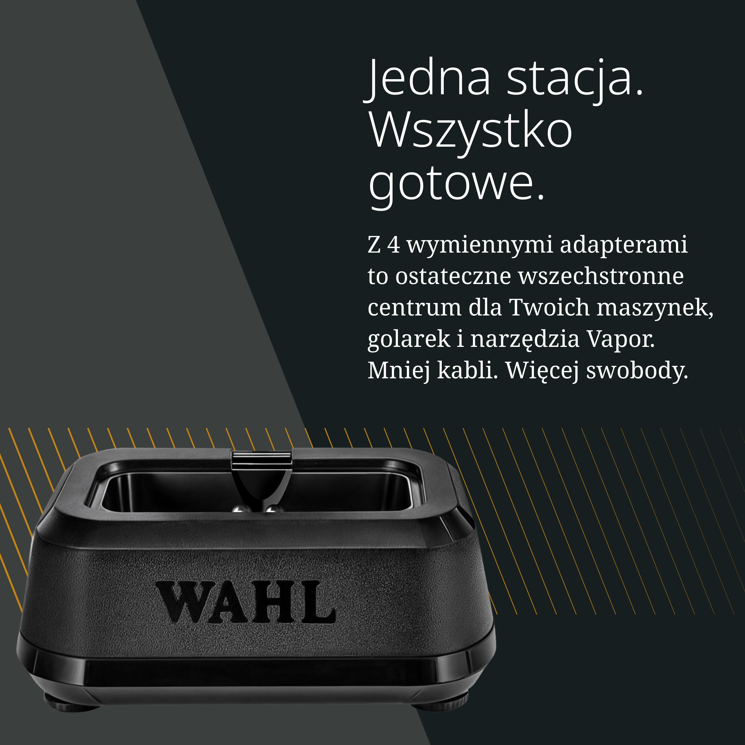 Wahl Power Station Ładowarka USB do Narzędzi Wahl i Urządzeń USB-C | Ładowarka do Jednoczesnego Ładowania 3 Narzędzi Wahl 5 Star i Urządzenia USB-C, 6 Wymiennych Wkładek