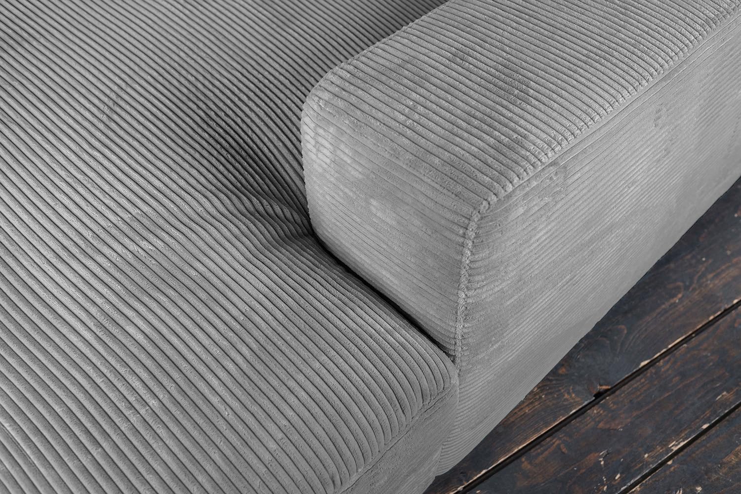 KAWOLA - Big Sofa Madeline - XXL Couch im zeitlosen Design, Komfortables Polster, Ideal für Gaming & Entspannung, 290x86x170 cm, Grau, Polyester
