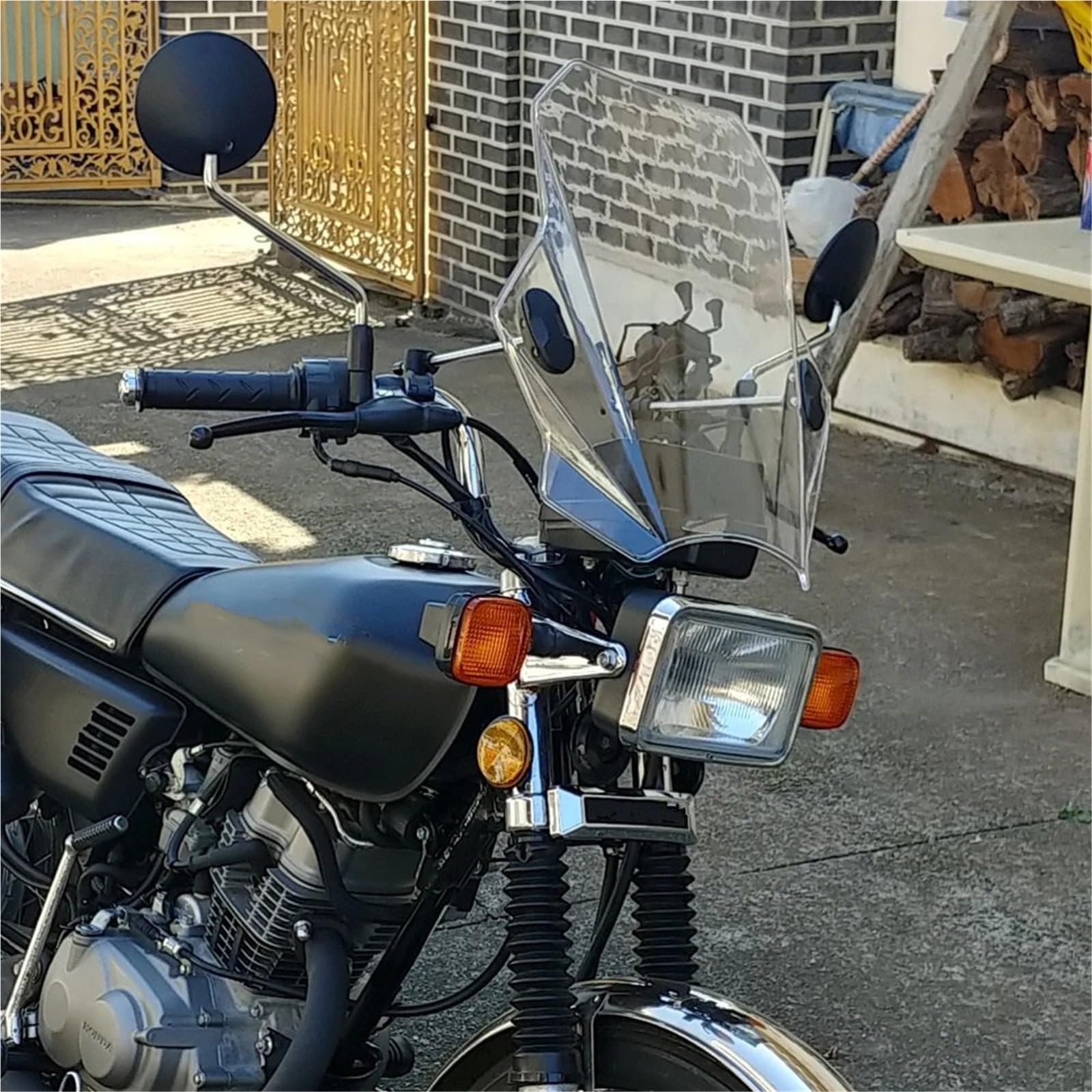 powietrzadeflektor Pasuje do YAMAHA MT09 MT07 R1 R3 CMX300 CMX 500 R1200RS CBF500 Deflektory Szyba przednia Motocyklowa Uniwersalna Deflektor motocykla(Transparent Gray)