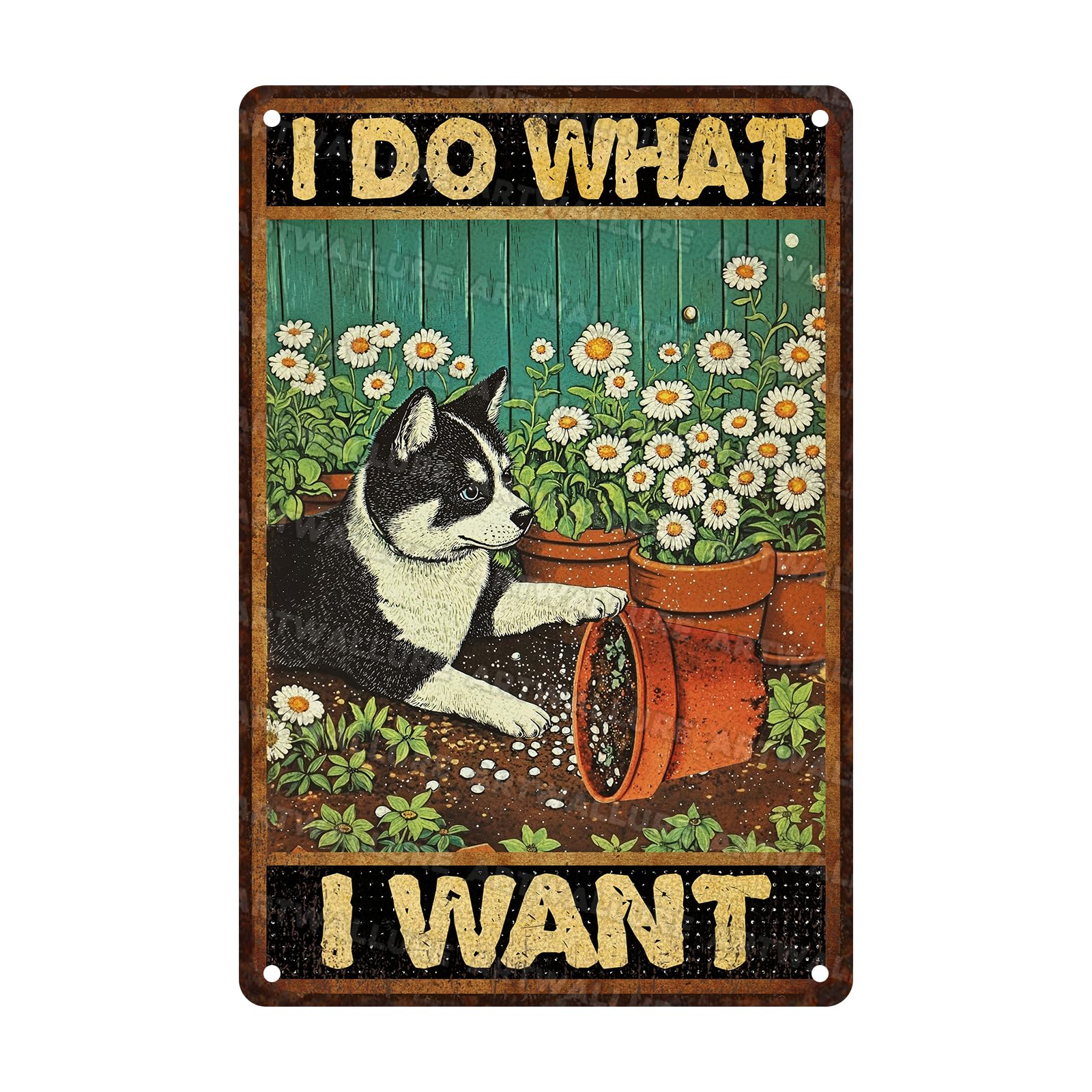 Anceky Retro Signs I Do What I Want Dog Metal Tin Sign Vintage Wall Decor for Kitchen Home Yard Gate Fence 12×8 Inch
