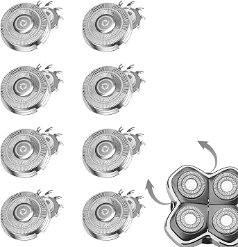 8 PCS Replacement Shaver Head Compatible with Pitbull Skull,Electric Shaver Replacement Blades,Shaver Replacement Heads Compatible with Pitbull Gold Pro,Shaver Replacement HeadsSilver