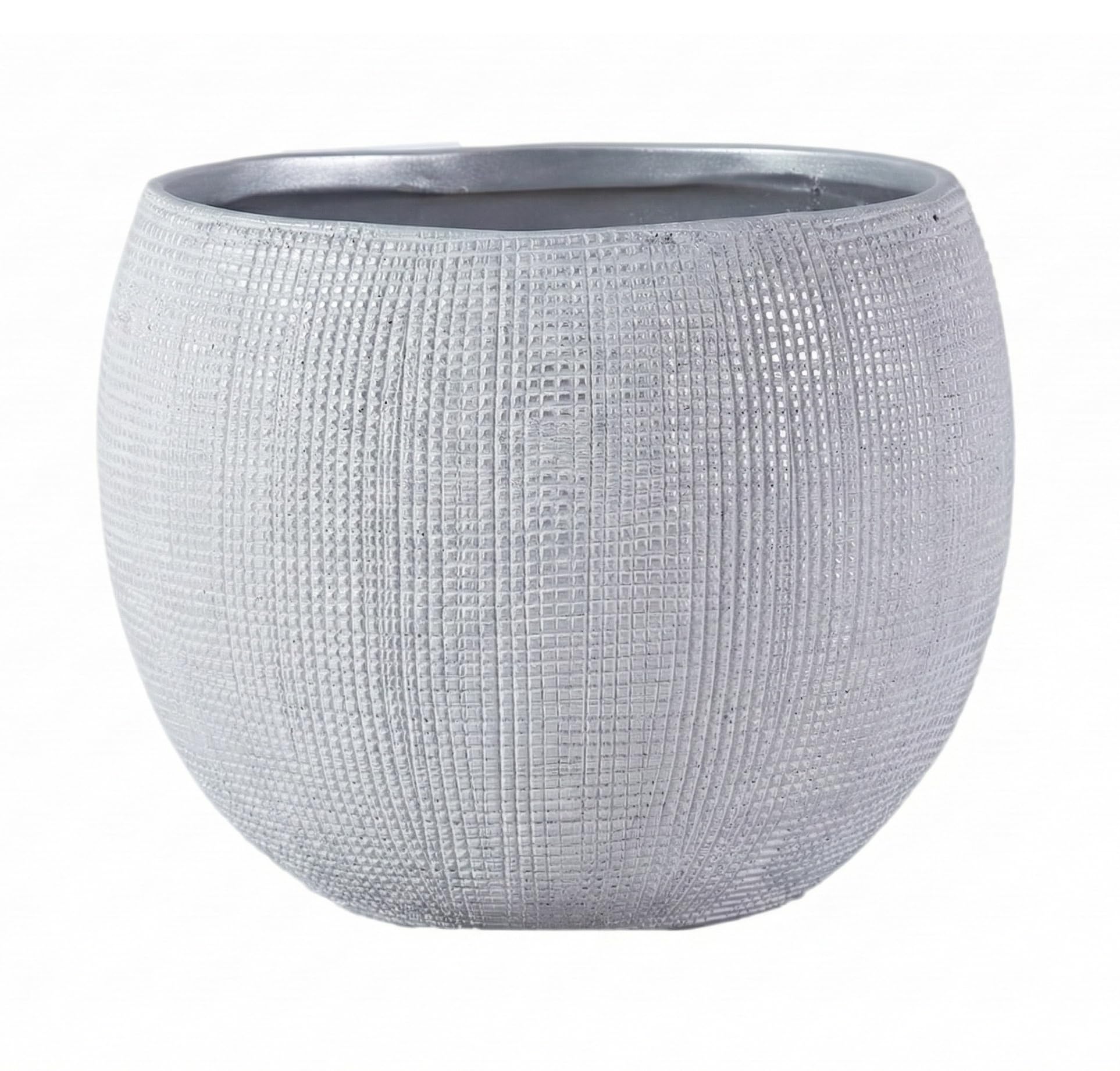 Olly & Rose Barcelona Ceramic Plant Pots Light Grey 25cm - Large Plant Pots Outdoor and Indoor - Grey Planters - Flower Pots