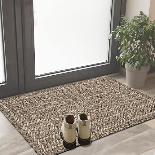 Feivea Tapete para puerta de interior, tapete antideslizante de 32 x 40 pulgadas, duradero, tapete de bienvenida para puerta trasera, tapete de bajo