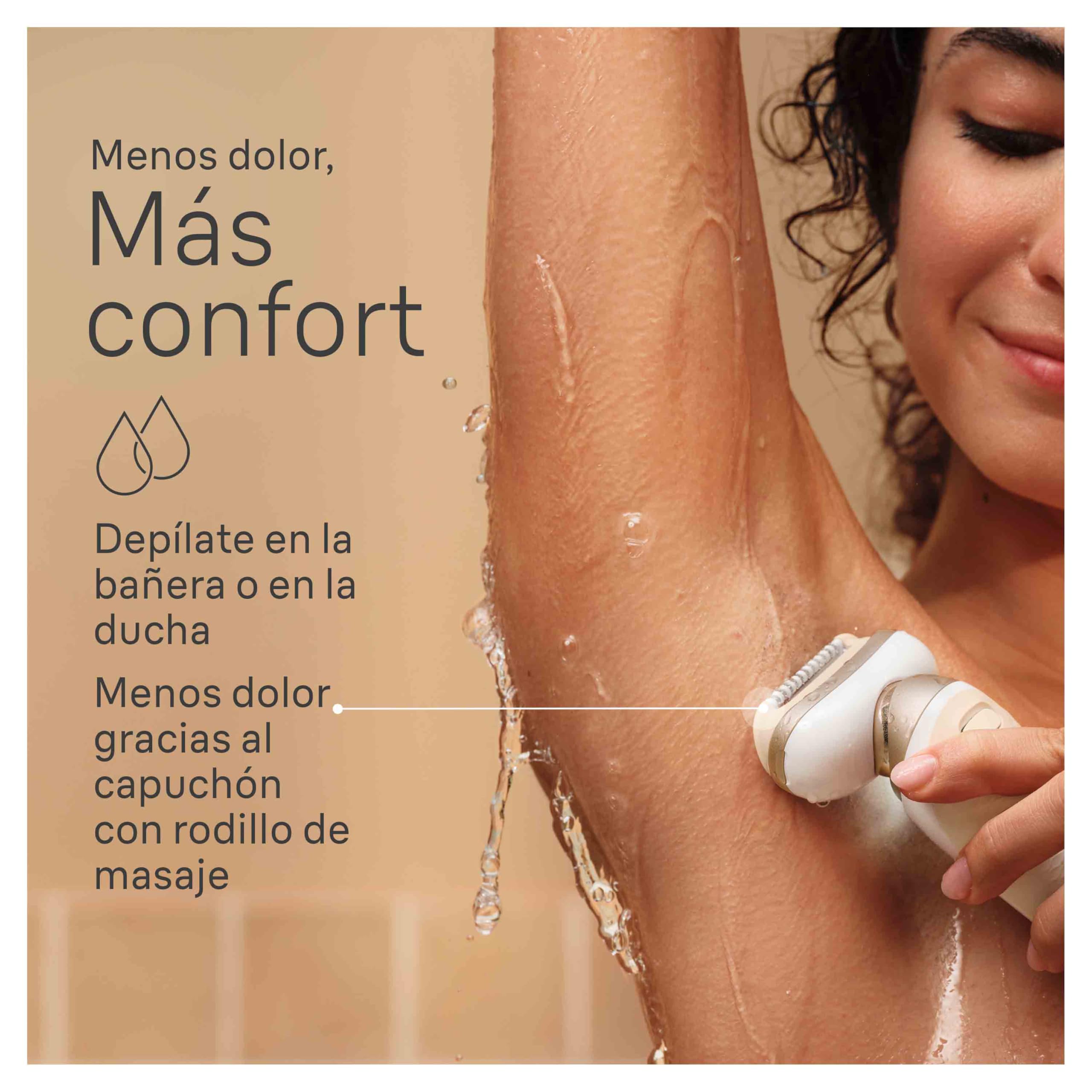 Braun Depiladora Eléctrica Mujer Silk-épil 9 Flex, Depiladora Corporal con Cabezal de Rasuradora, Resistente al Agua, Rasura Y Recorta, Eliminación del Vello Fácil, 9-041 3D, Blanca/Dorada - 5