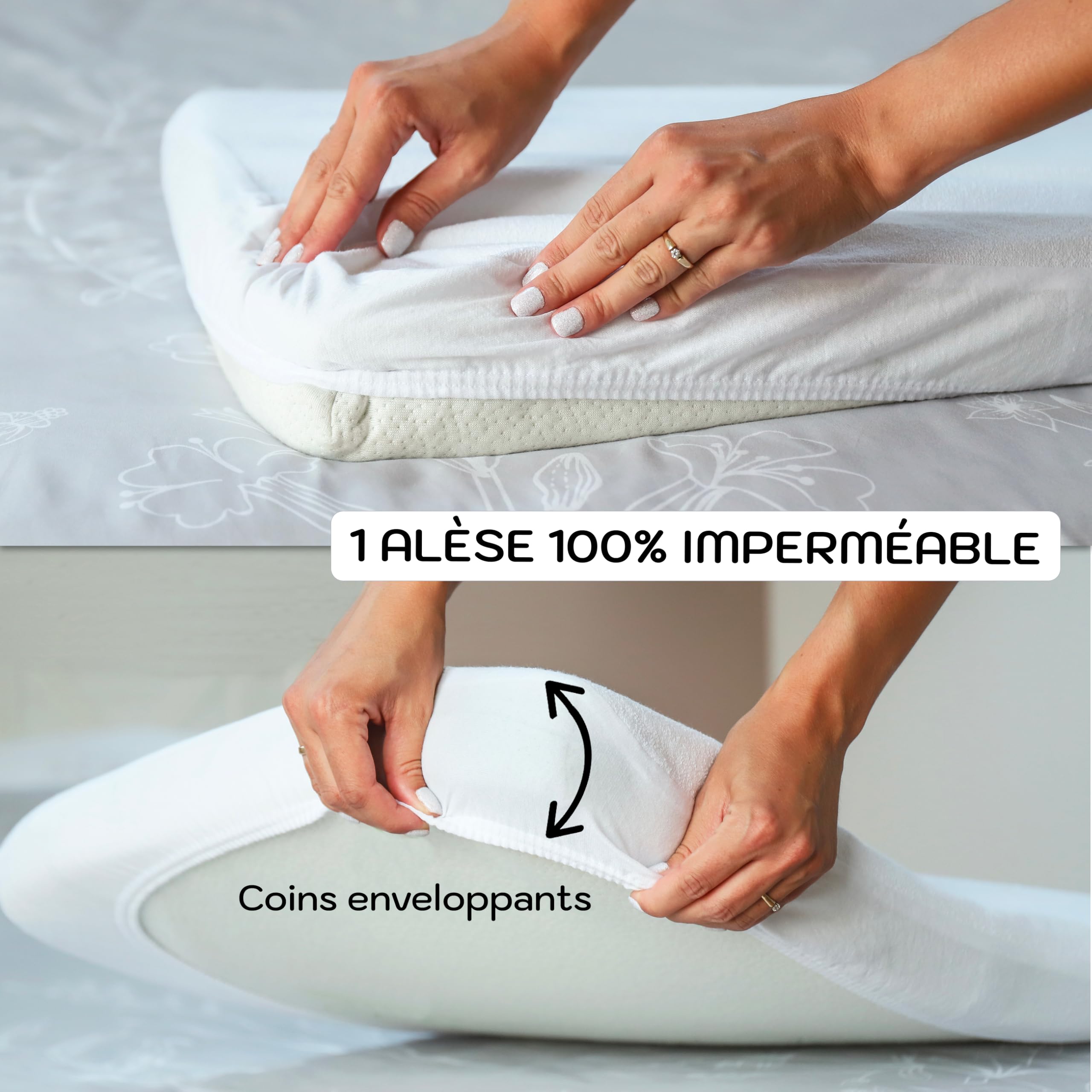 Coprimaterasso Culla 100% Impermeabile Oeko-Tex 40x80 cm 2 Pezzi