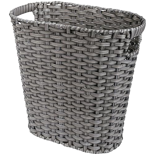 GRANNY SAYS Cubo de basura de mimbre, cubo de basura de baño, cesta de basura de mimbre para baño, papelera de oficina, papelera para dormitorio,