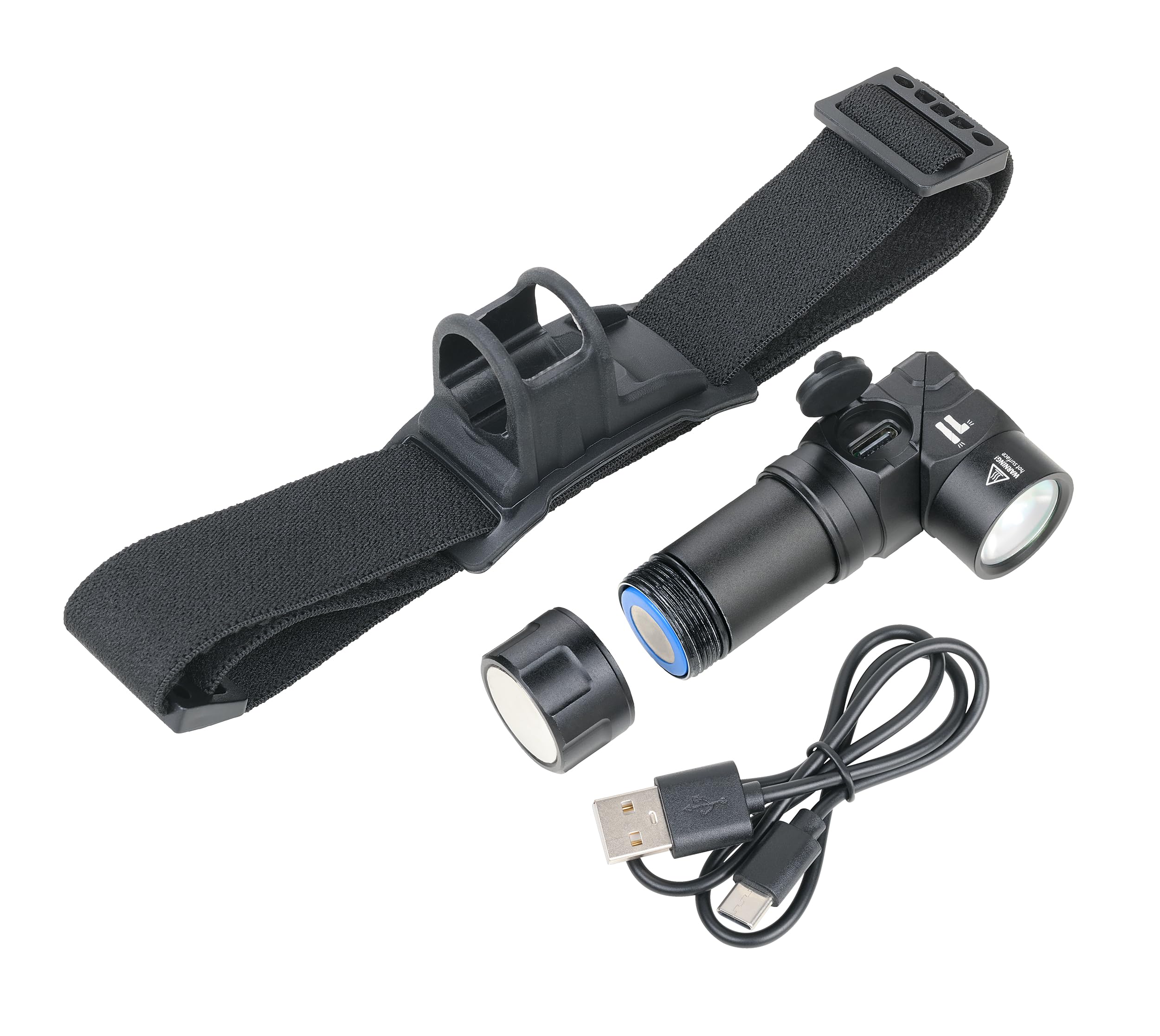 Troika Black Flashlight/Glow Torch, Multifunctional: Work/Safety And Headlight - Eco Glow Light Micro - 5 Light Functions - Magnetic Base Rechargeable - Aluminium