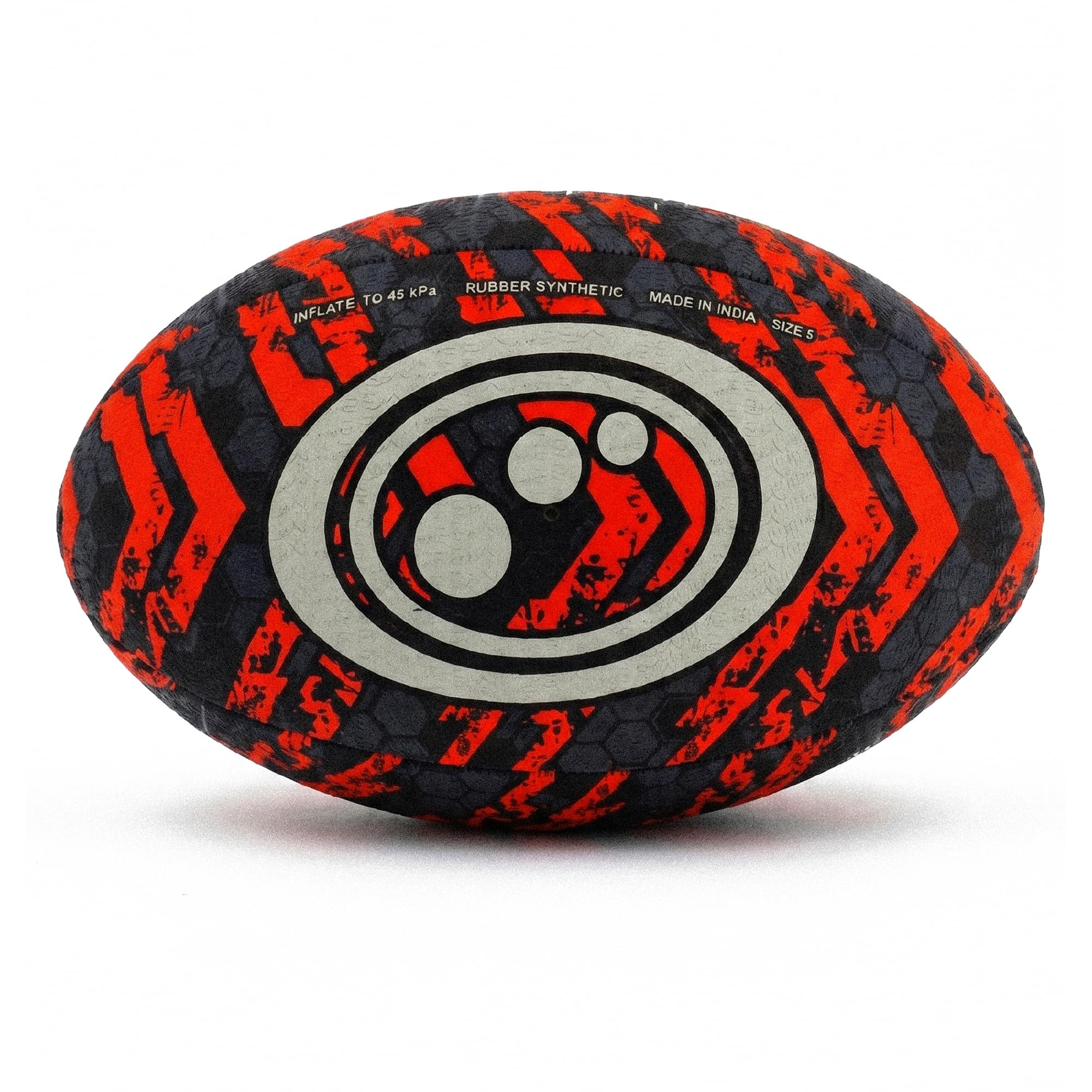 Optimum Street Rugby Ball, Durable Training Ball for Playground & Park Sessions, Highly Visible for Night Games with Enhanced Grip Texture, Suitable for All Ages & Skill Levels - Orange, Size Midi โ image 1