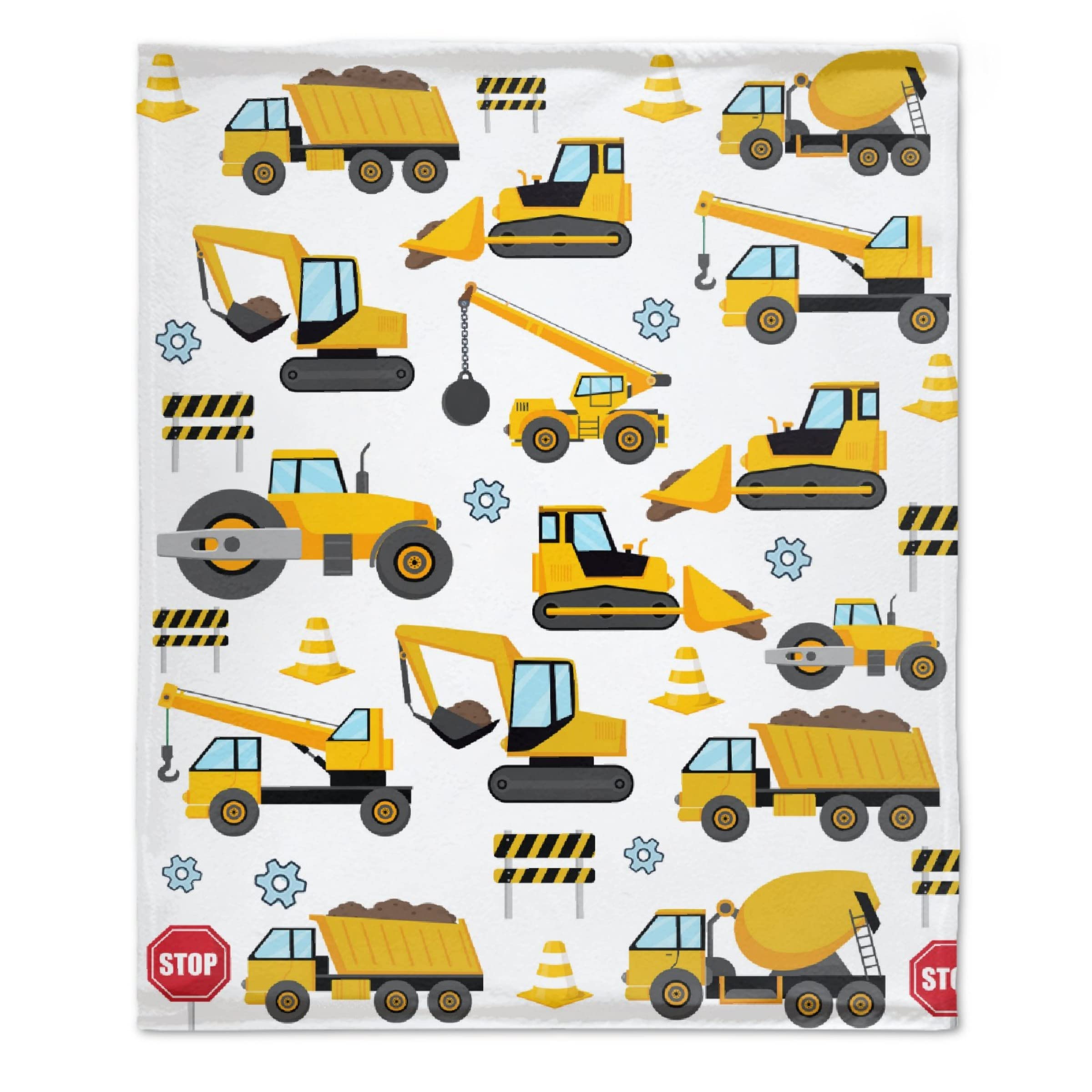 Ottoy Construction Trucks Blanket Lightweight Plush Fuzzy Cozy Soft Blankets for Couch Quilt Decorative Birthday Gift 80