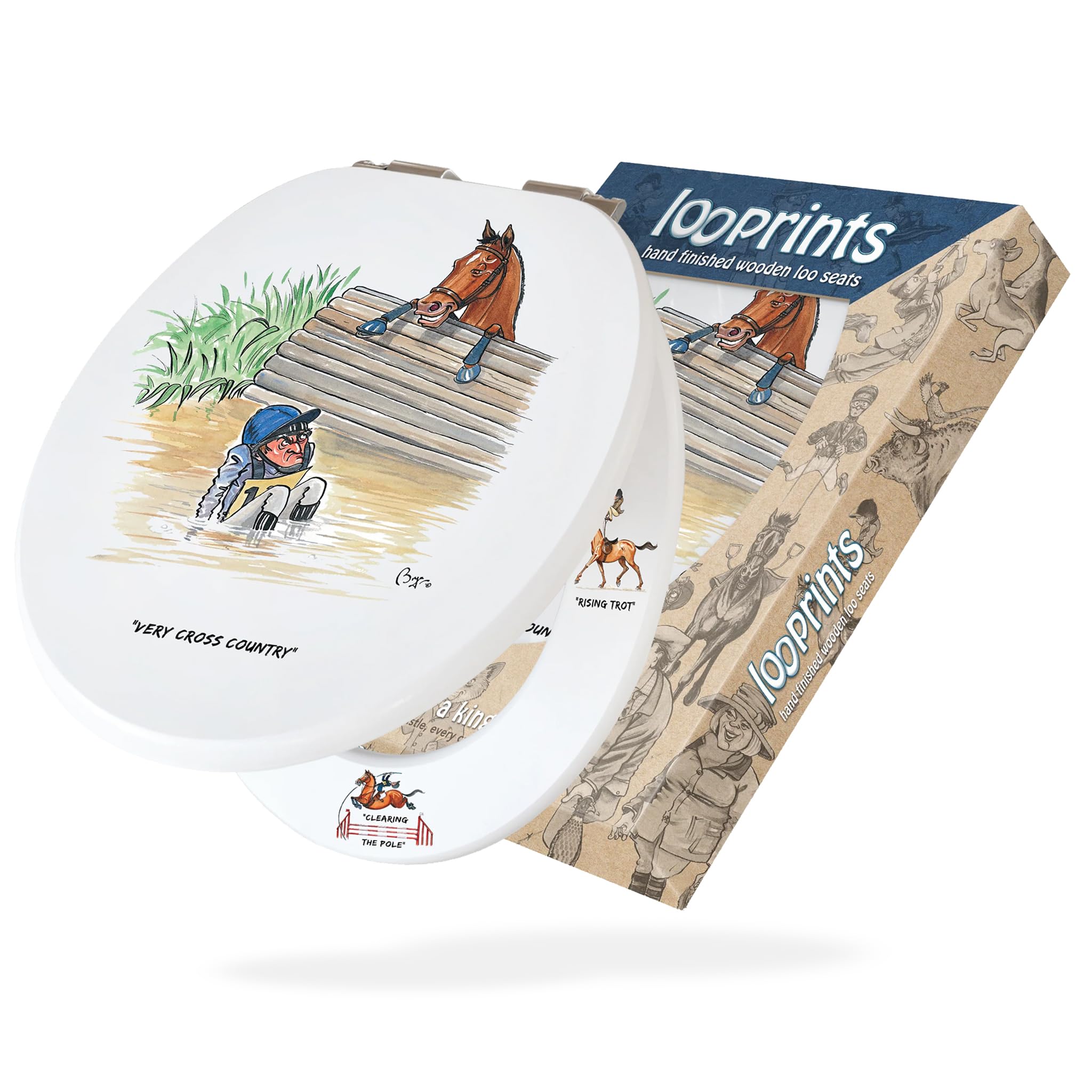 Fun Novelty Toilet Seat Soft Close, Easy Fit, Printed On 3 Surfaces With Bryn Parry Humorous Shooting, Gun Dog Artworks. A Great Gift Idea For Dad, Labrador Owners & Shooting Enthusiasts Alike