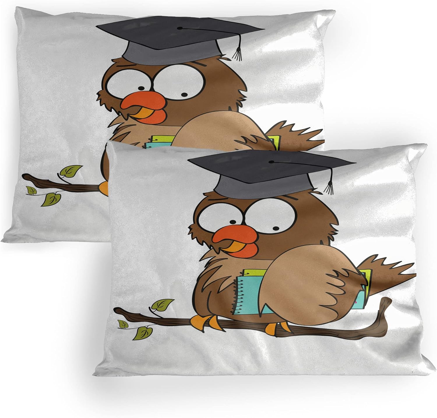 Lunarable Camper Pillow Sham Set of 2, Dark Forest in Late Evening with Spruce Trees and Purple Sky Outdoor Lifestyle, Quality Microfiber Bedding Item for All Seasons, 26" x 20", Green Seal Brown