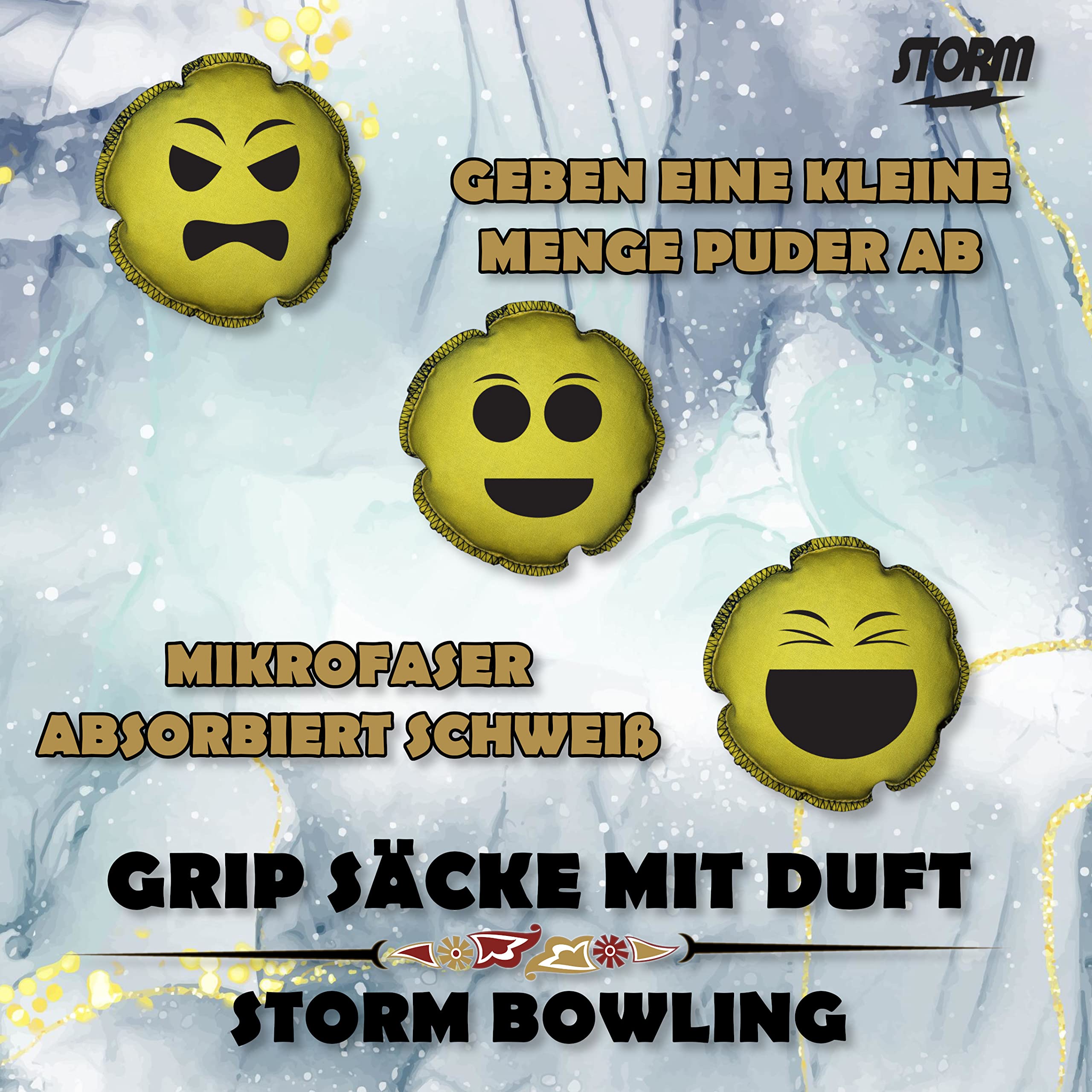 EMAX | Bowling-Zubehör - Storm Grip Bag | Grip Sack mit Duft | Rosinbag - Grip Ball Stormoji