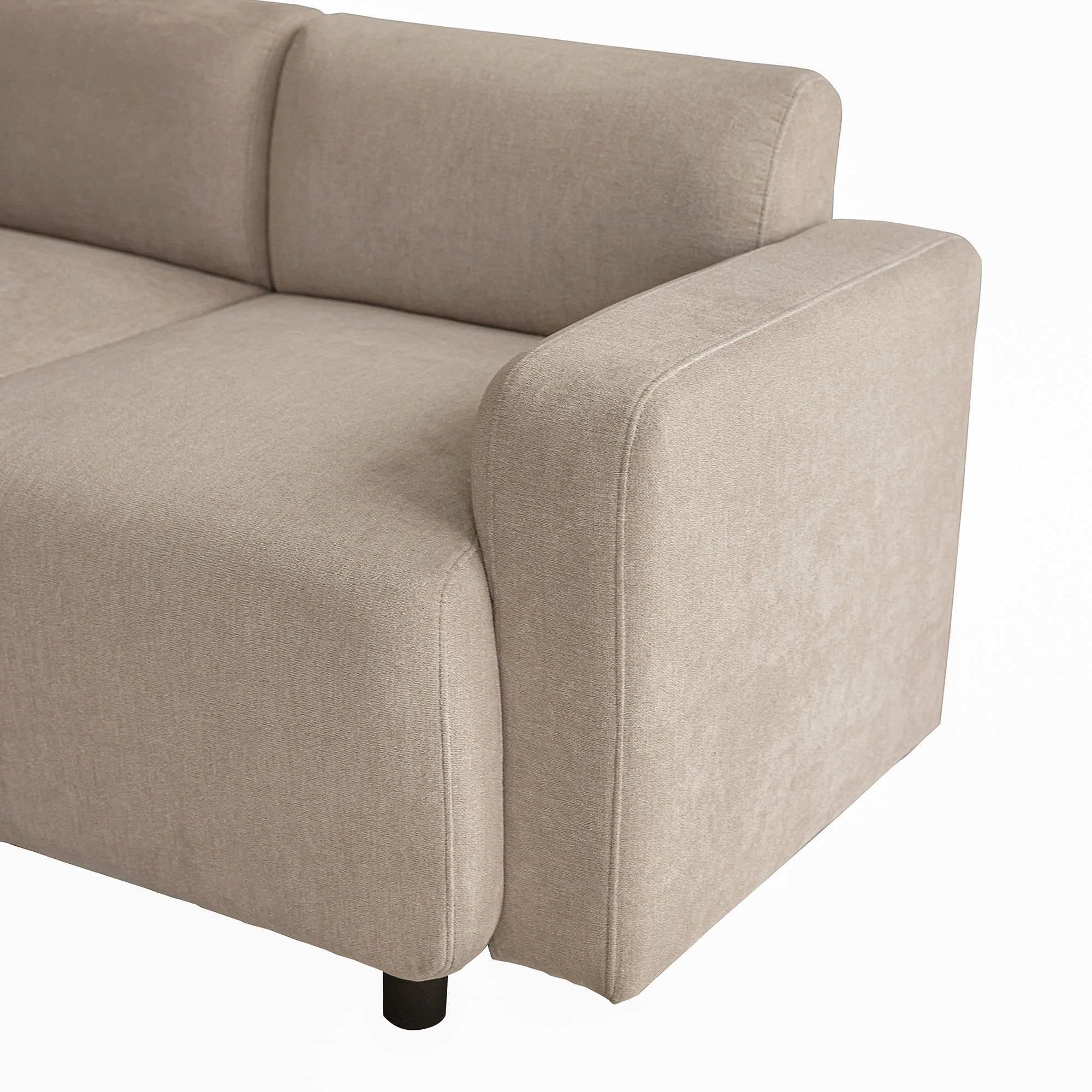 Divano a 3 posti, design moderno, con cuscino decorativo, beige