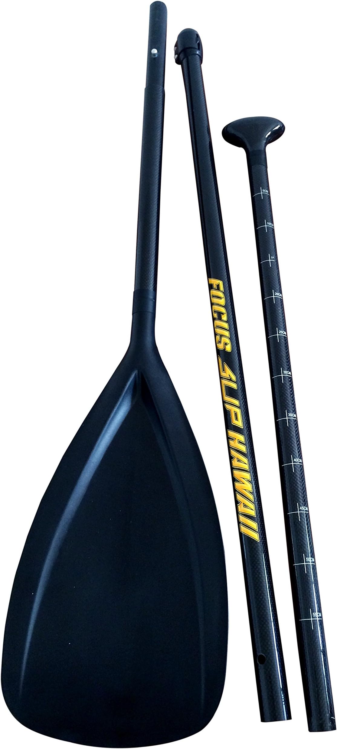 Focus Surfboards SUP Paddle Full Carbon with Adjustable Shaft & Engineered Plastic Blade (3 Piece)