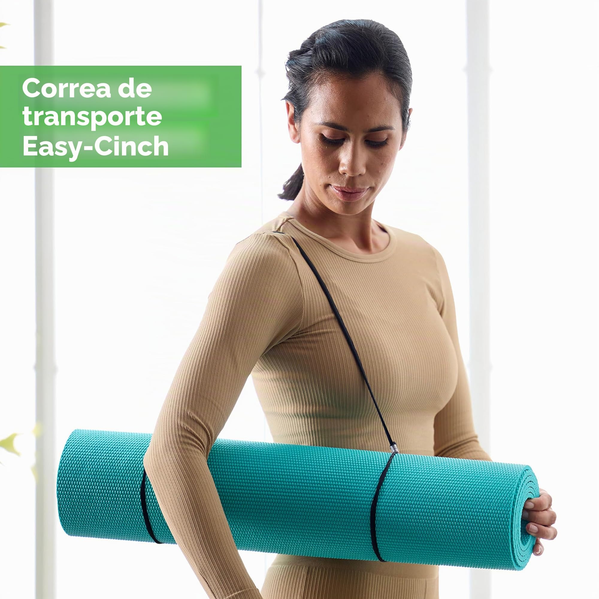 Gaiam Essentials Premium - Esterilla de yoga con soporte para esterilla de yoga (72 pulgadas de largo x 24 pulgadas de ancho x 1/4 pulgadas de grosor)
