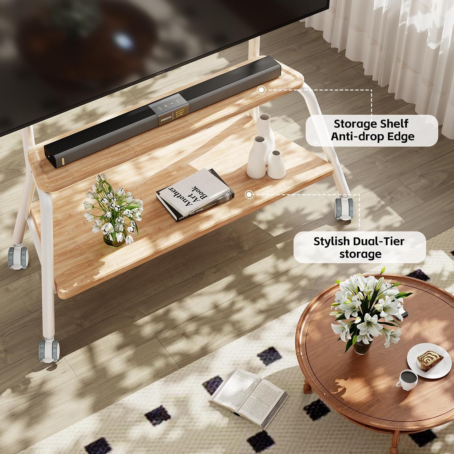 Mobile TV Stand on Wheels for 32-90 Inch TVs