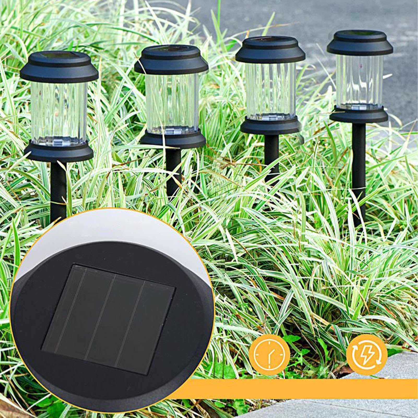 Solarne lampy zewnętrzne na ścieżkę Dekoracyjny zestaw 6 sztuk
