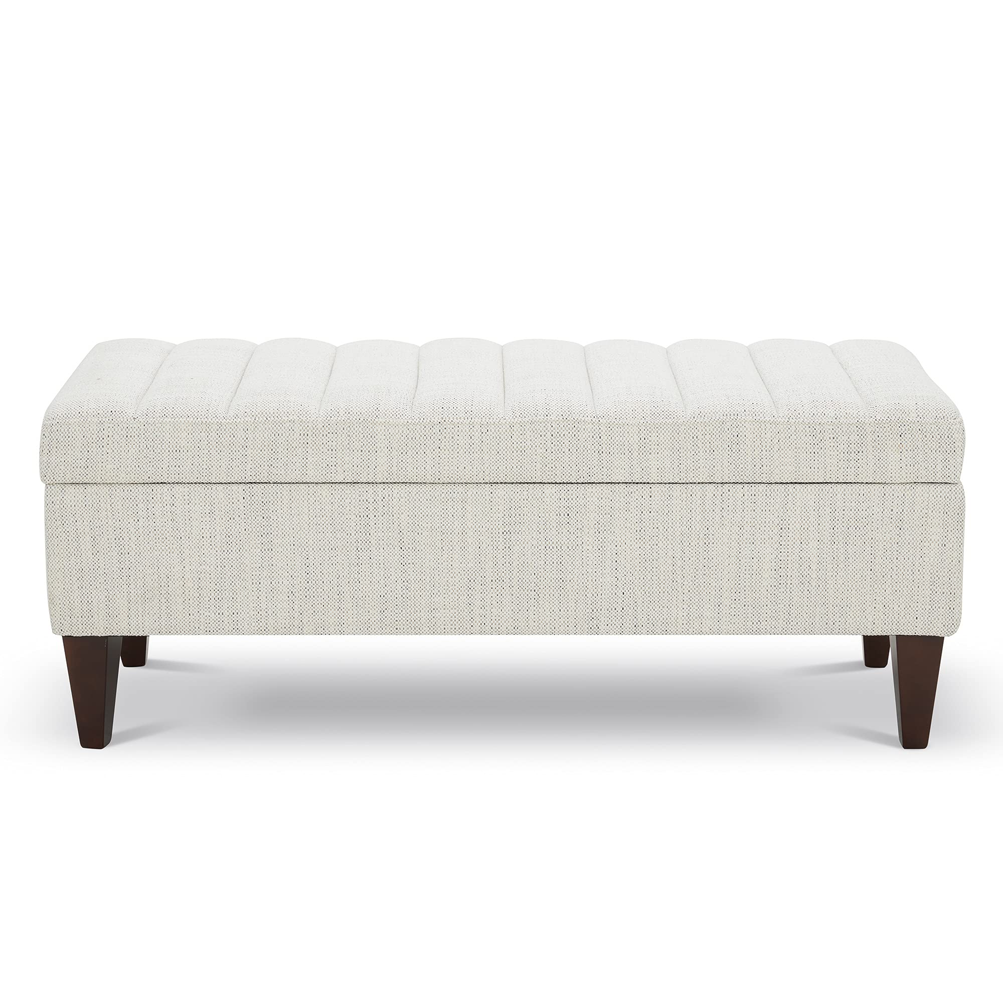 Buy CHITA Channel Tufted Storage Ottoman Bench, Square Fabric Ottoman