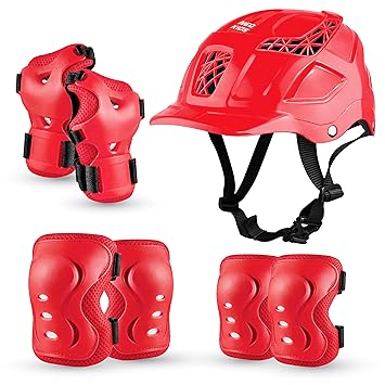 Jaspo SX 4 Protective Set Suitable for Age Group Upto 12 Years Old (Red, Large)