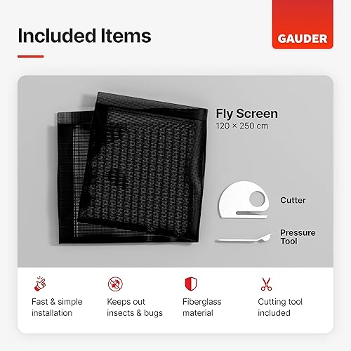 Miniatura 2 de GAUDER Mosca de repuesto (4 x 8.2 pies)  Mosca mosquitera de malla para puerta  Moscas para ventanas