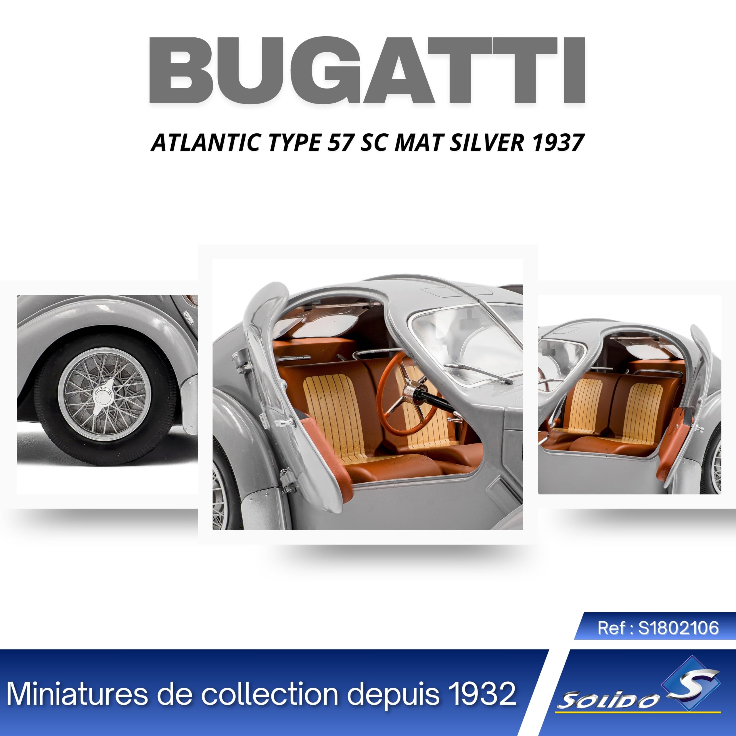 Amazon | SOLIDO 1/18 ブガッティ アトランティック タイプ 57SC 1937