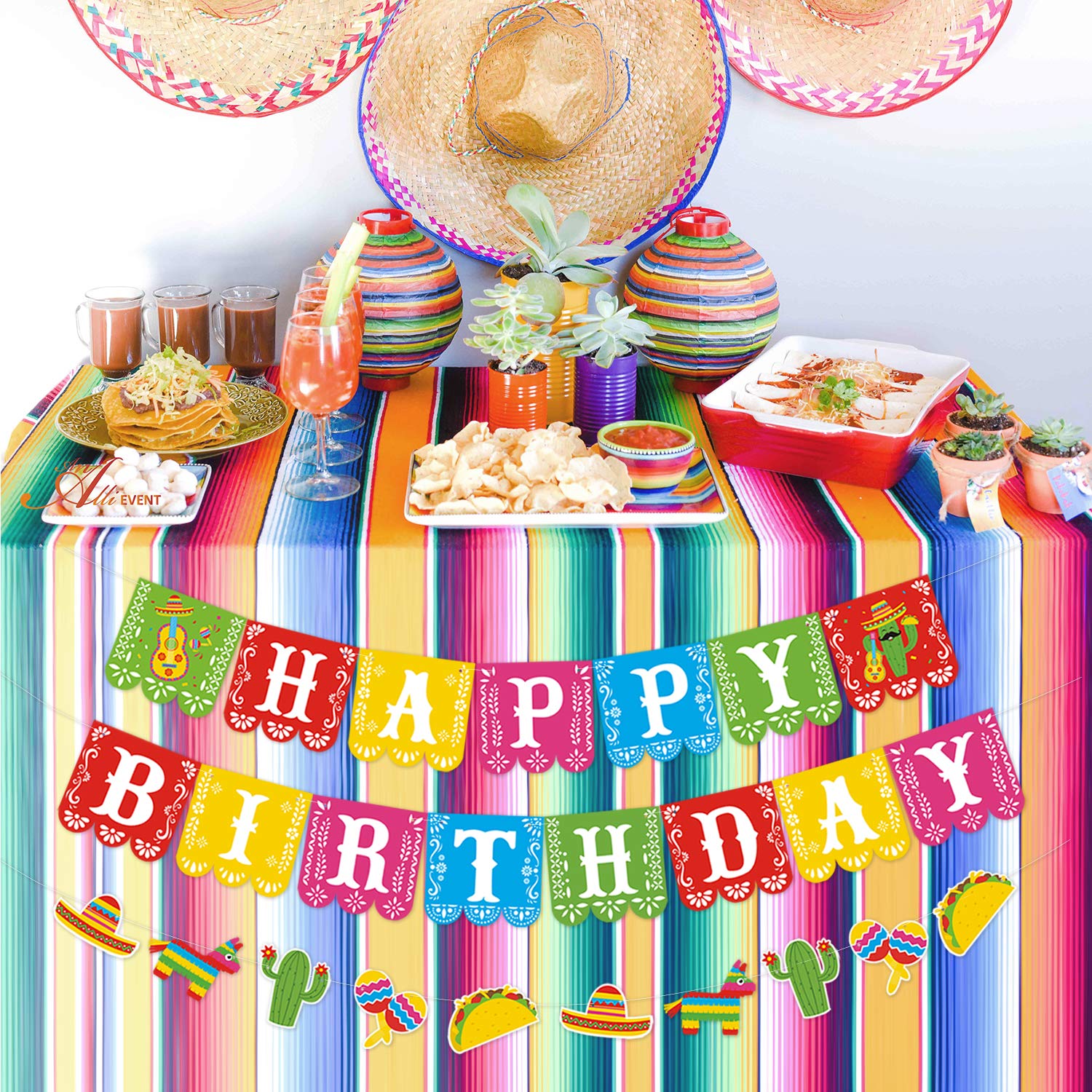Whaline 2Pcs Mexican Happy Birthday Banner Colorful Mexican Fiesta Birthday Bunting Garland Cinco De Mayo Taco Paper Banner Pre-Assembled for Mexican Carnival Birthday Hanging Decor Party Supplies Whaline 2Pcs Mexican Happy Birthday Banner Colorful Mexican Fiesta Birthday Bunting Garland Cinco De Mayo Taco Paper Banner Pre-Assembled for Mexican Carnival Birthday Hanging Decor Party Supplies
